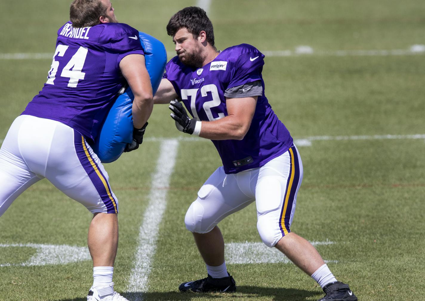 Minnesota Vikings offensive lineman Ezra Cleveland (72). ] CARLOS GONZALEZ ¥ cgonzalez@startribune.com Ð Eagan, MN Ð August 19, 2020, TCO Performance Center, Minnesota Vikings Training Camp, NFL