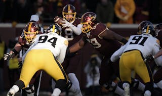 Gophers quarterback Athan Kaliakmanis will be playing behind an offensive line that needs to replace three starters this season.
