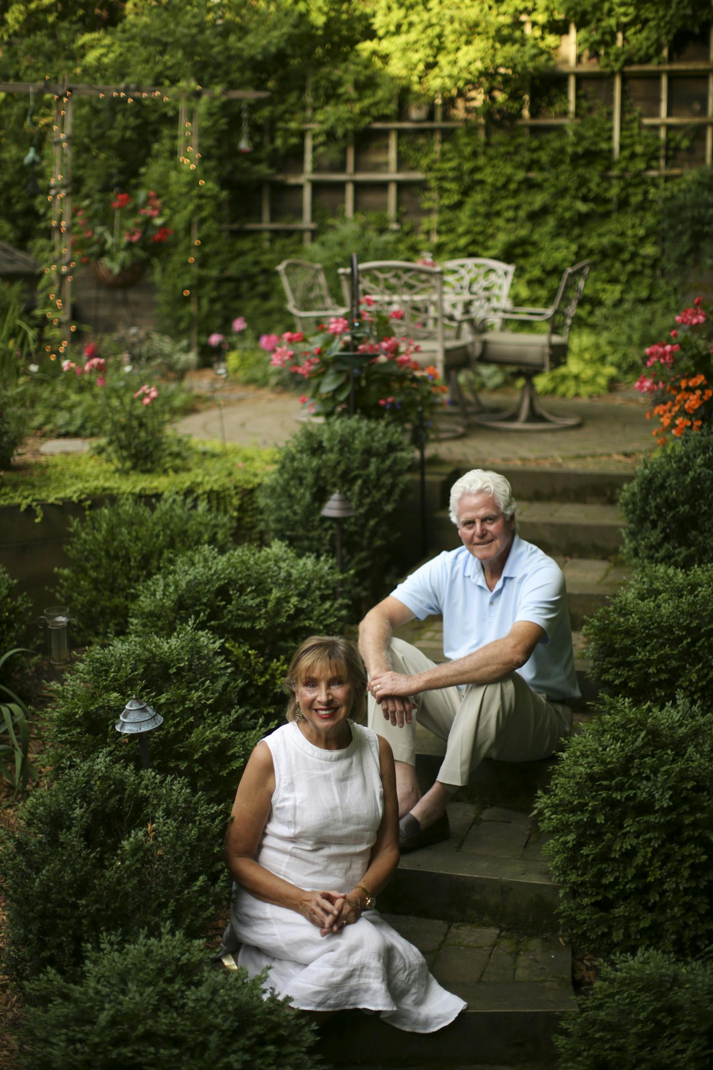 Stephanie and Fred Groth in their Eagan garden.