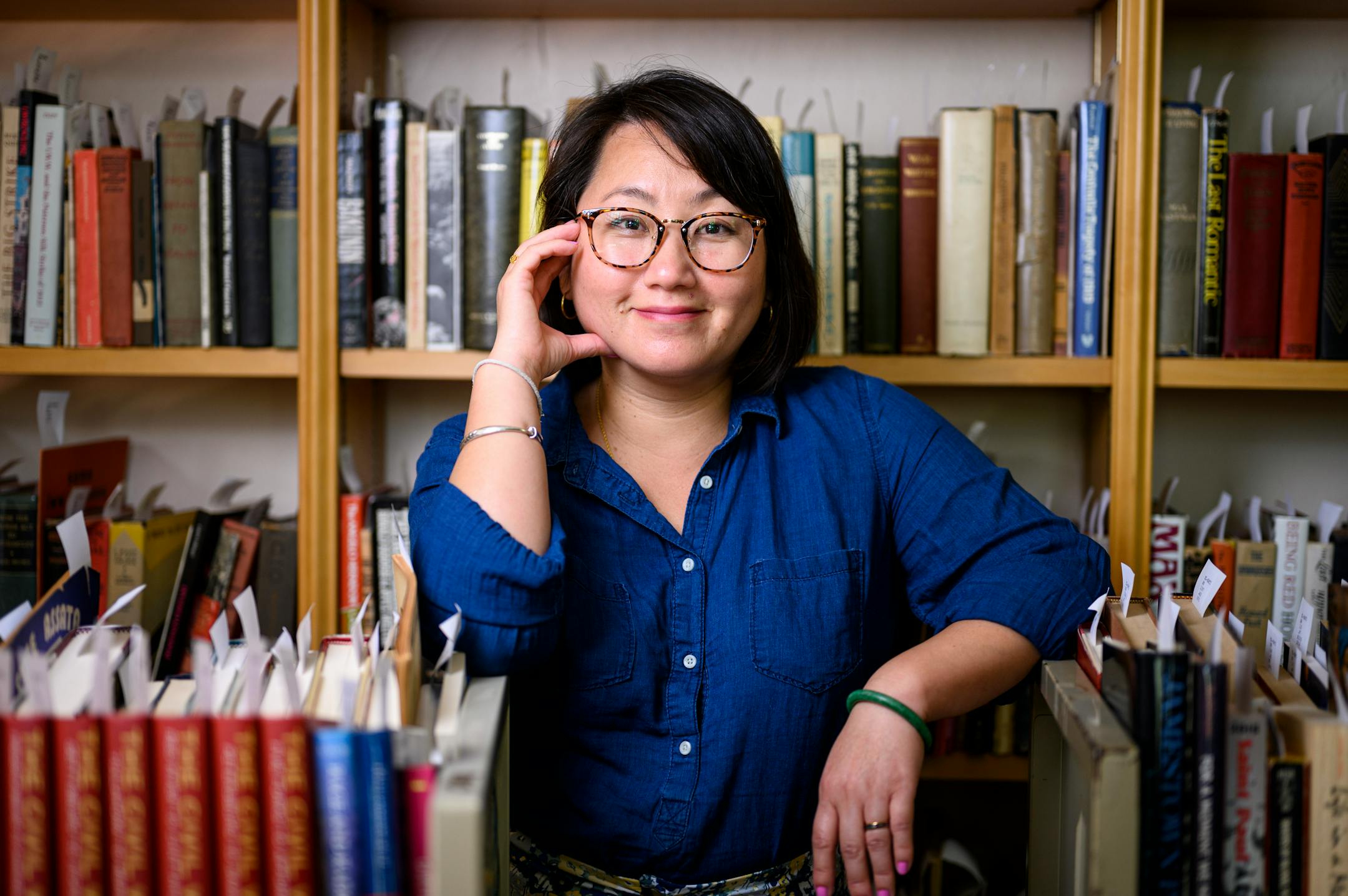 Kao Kalia Yang stood for a portrait at the East Side Freedom Library Tuesday afternoon. ] AARON LAVINSKY • aaron.lavinsky@startribune.com