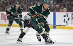 Jordan Greenway (18) of the Minnesota Wild skates up the ice in the first period Tuesday, Nov. 30, 2021 at Xcel Energy Center in St. Paul, Minn. ] CAR