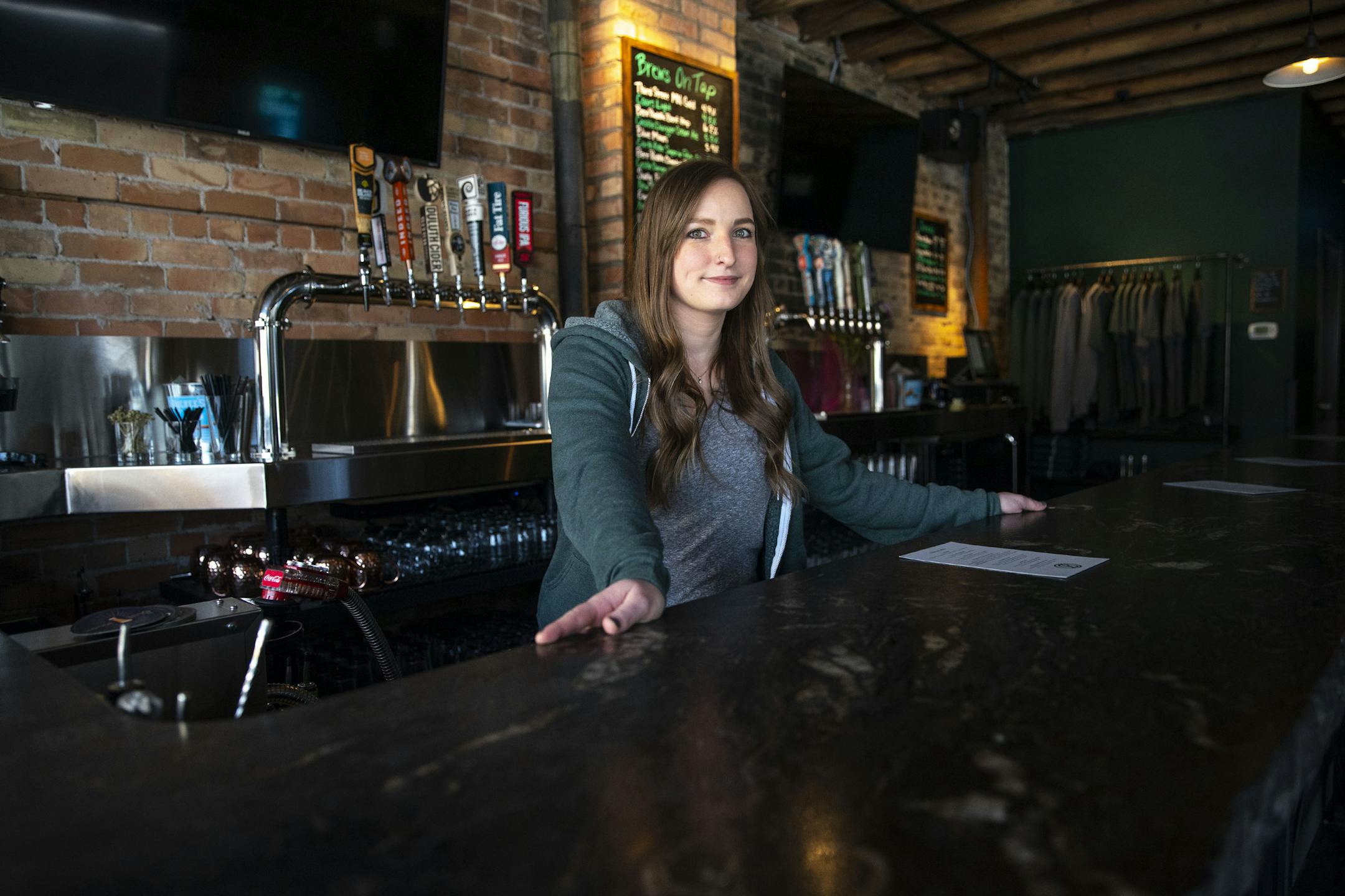 The Boreal House owner and operator, Katie Fast, posed for a portrait inside the bar on Tuesday February 18, 2020. ]
ALEX KORMANN &#x2022; alex.kormann@startribune.com The Boreal House is a new bar that recently opened in West Duluth. Owner and Operator, Katie Fast, said that their focus is on a wide variety of craft beers as well as a collection of unique cocktails.