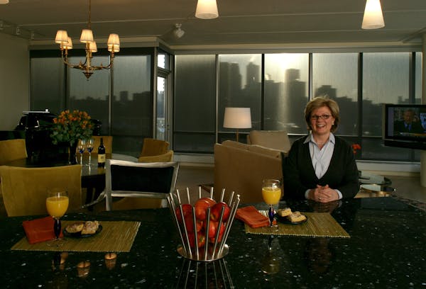 Ann Hengel's condo in downtown MInneapolis: "I saw a place with floor-to-ceiling glass and loved the look of it."