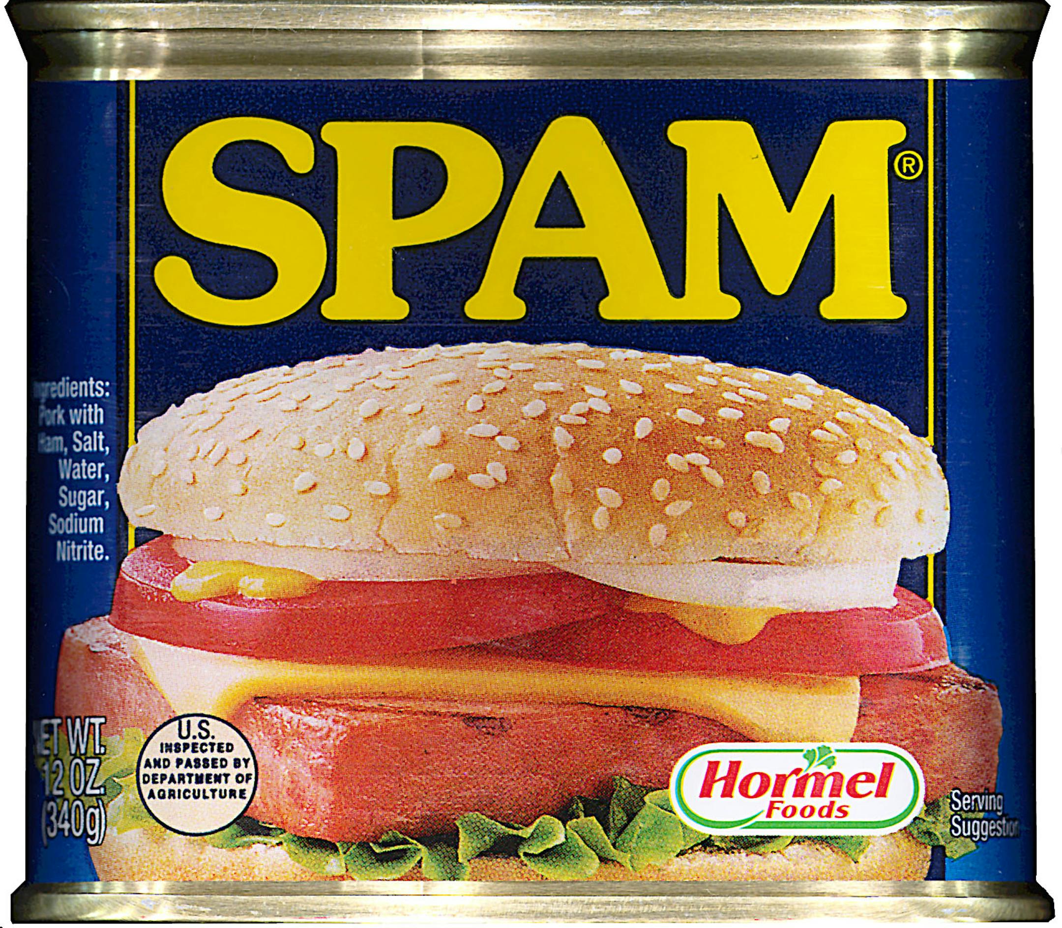 Spam is the processed meat food made by Hormel.
