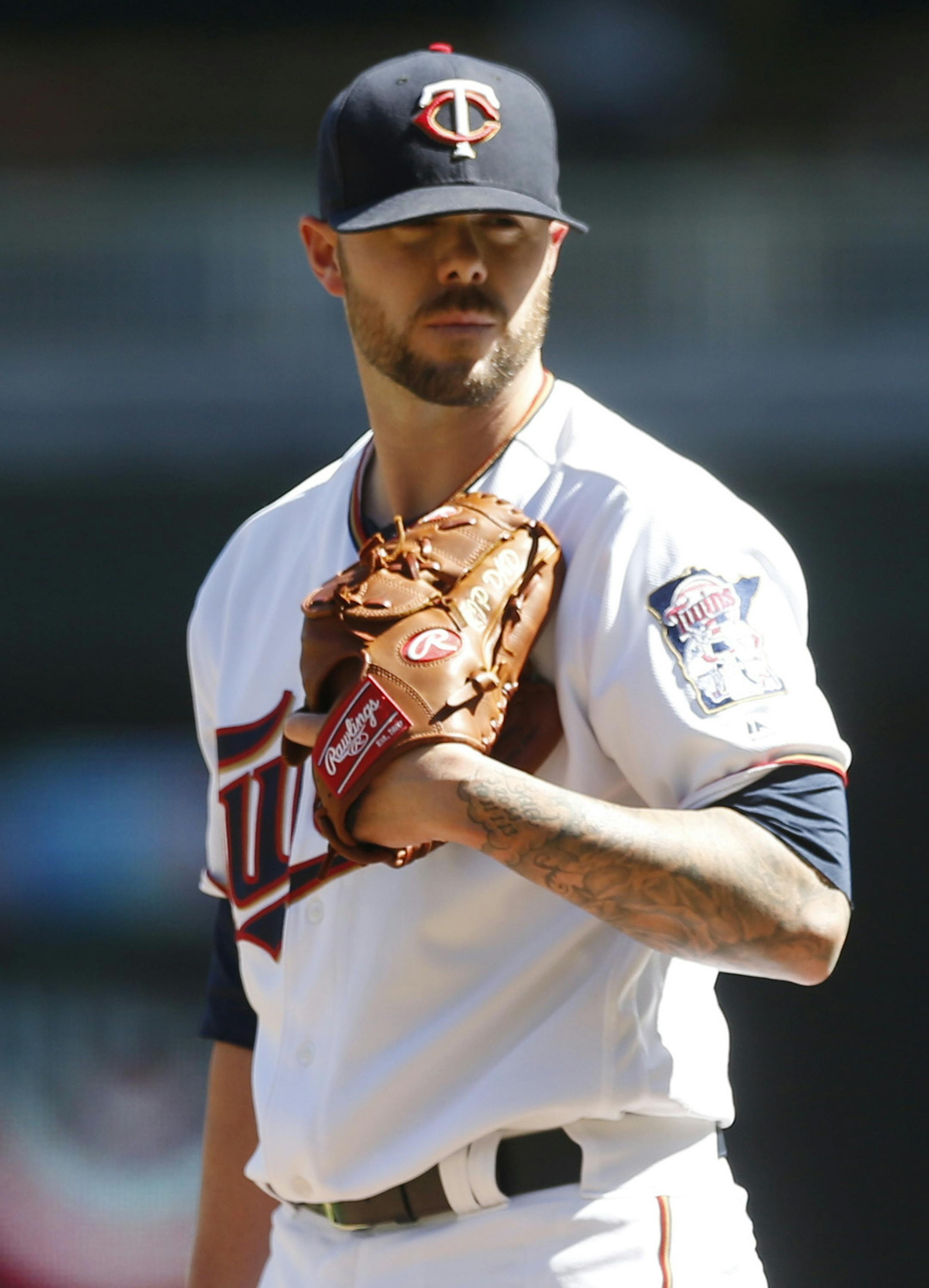 Minnesota Twins relief pitcher Ryan Pressly throws against the Kansas City Royals in a baseball game Thursday, April 6, 2017, in Minneapolis. (AP Photo/Jim Mone) ORG XMIT: MNJM10