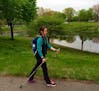 Brooklyn Park fitness instructor Zoe Kesselring recently led a nordic walking group. The city of Brooklyn Park is the defending champion of Hennepin C