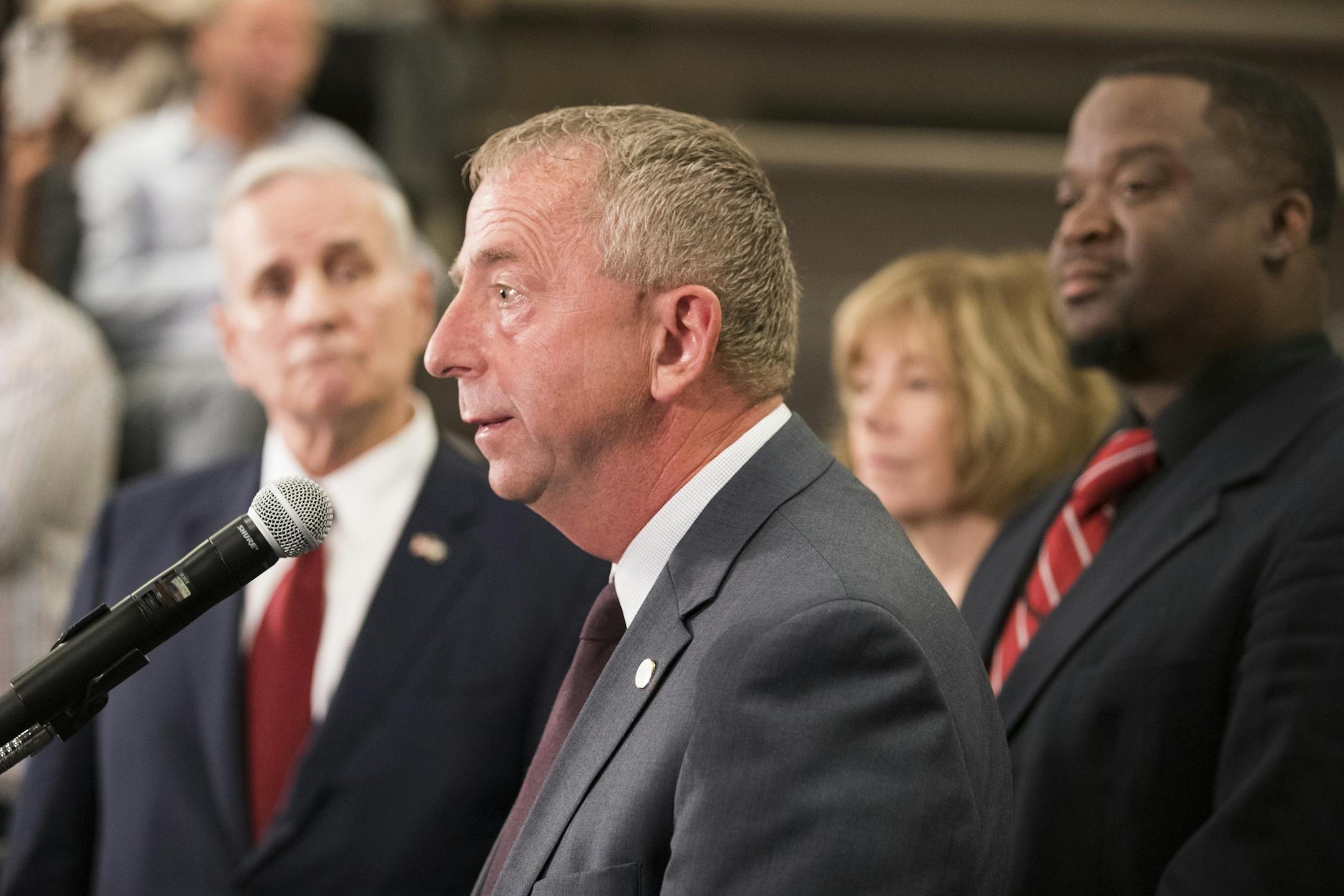 St. Cloud Mayor David Kleis speaks during a press conference at St. Cloud City Hall.