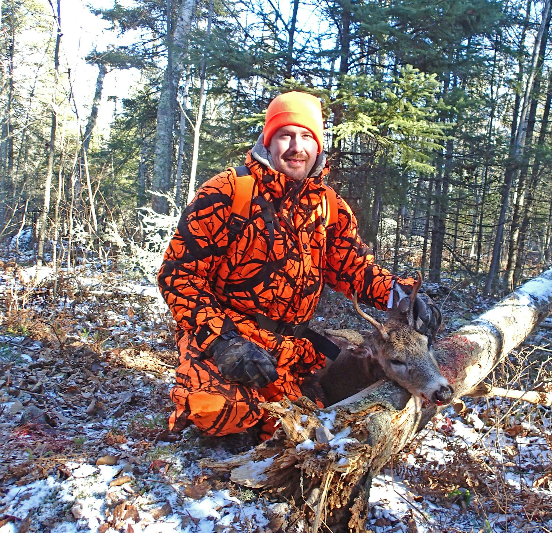 Brian Anderson of Champlin took this fork buck on opening morning near Cook in northeast Minnesota.