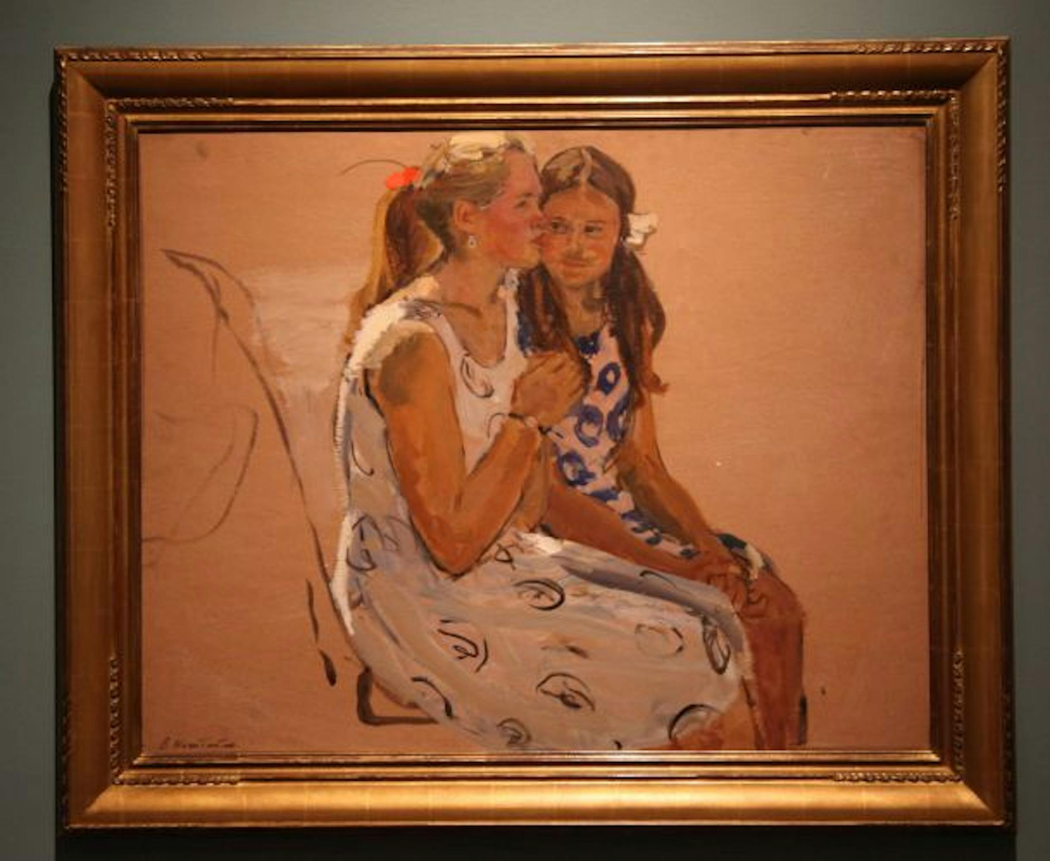 "Girlfriends, Sketch for a Painting" 1954 by Soviet artist Vasili Nechitailo is on display at the Museum of Russian Art in Minneapolis.