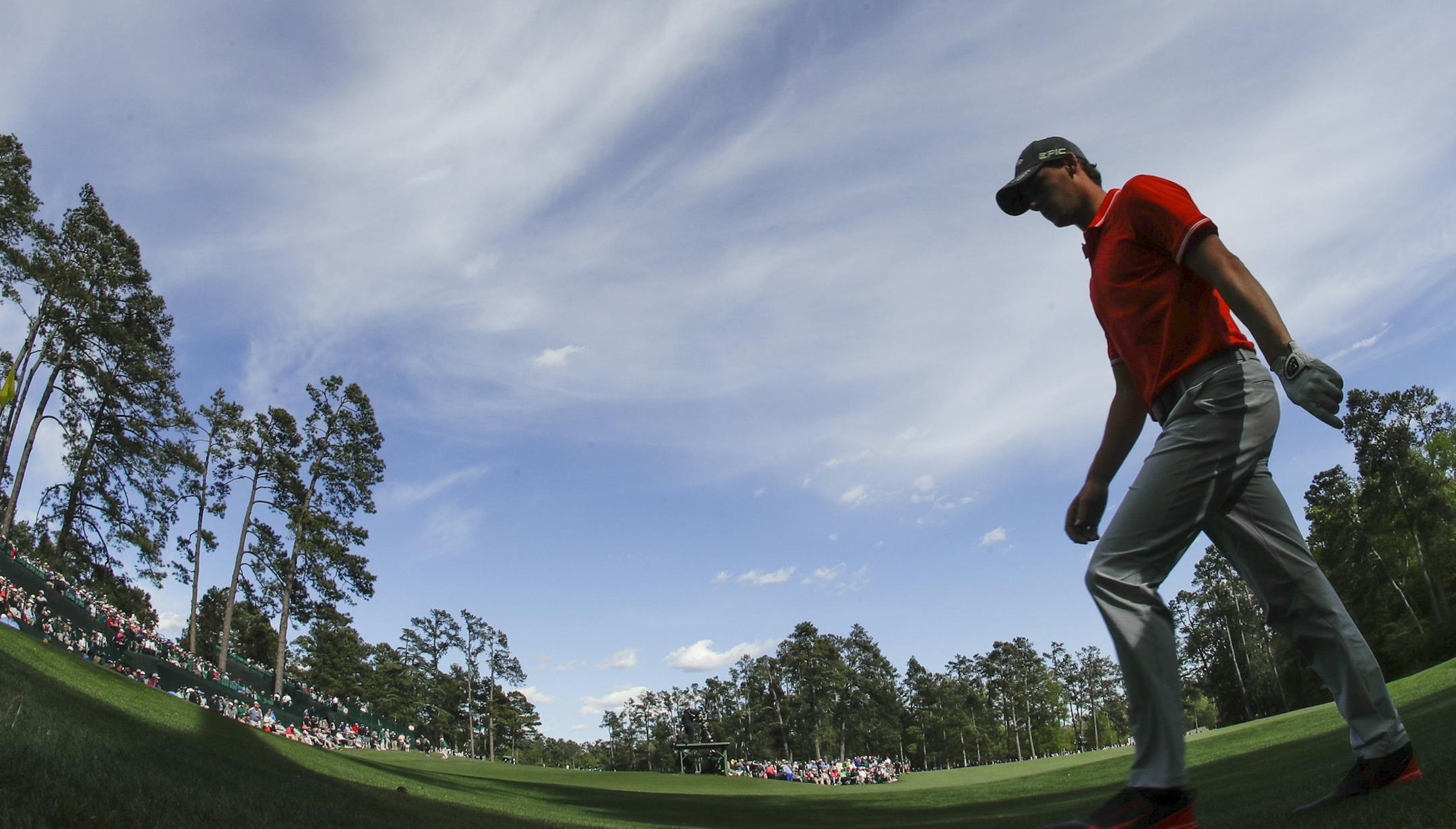Thomas Pieters of Belgium, walks to the 14th tee during the second round of the Masters golf tournament Friday, April 7, 2017, in Augusta, Ga. (AP Photo/Matt Slocum)