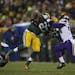 Vikings strong safety Andrew Sendejo (34) and cornerback Captain Munnerlyn (24) tried to stop Packers running back Eddie Lacy last season.