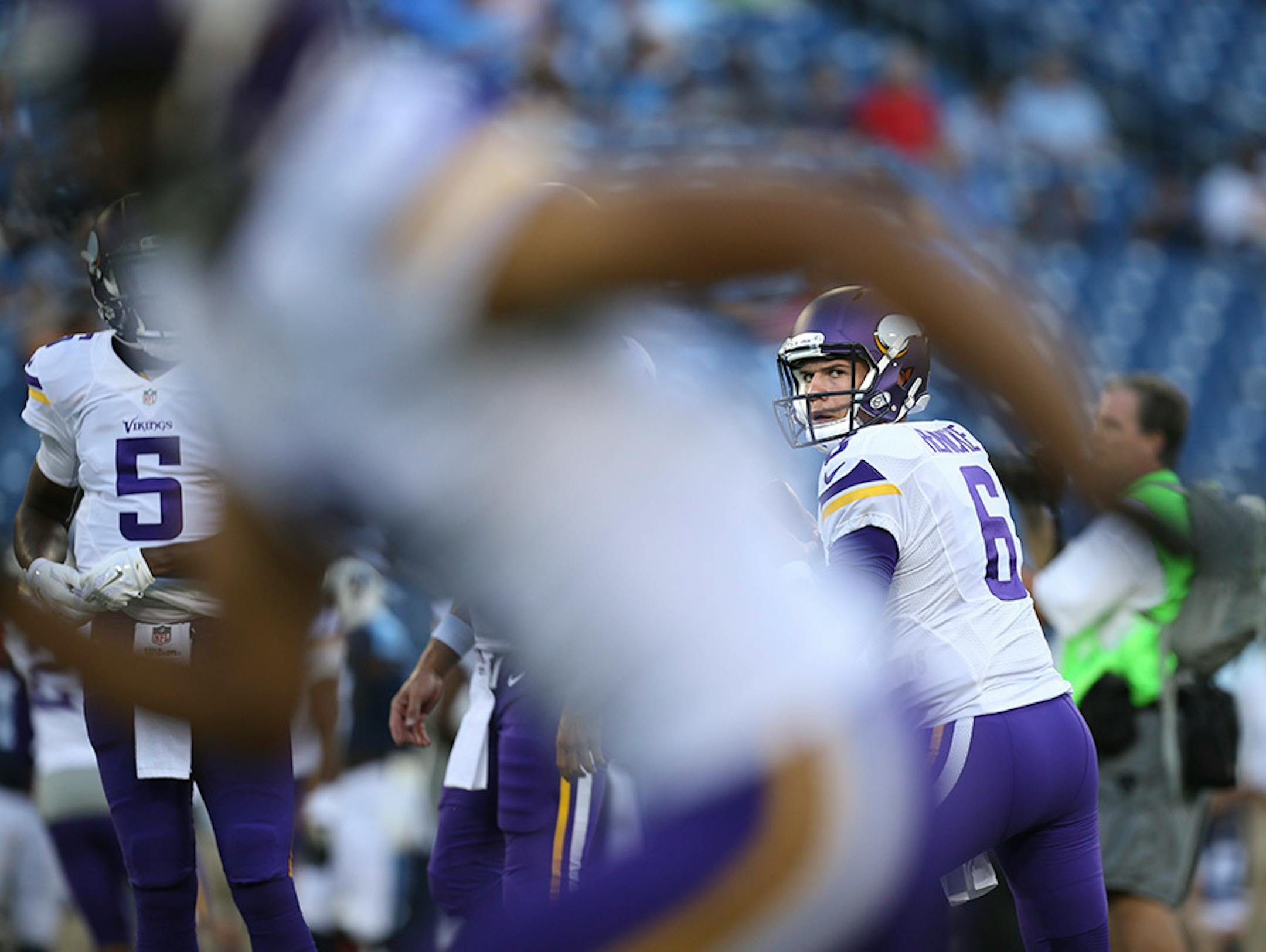 Vikings quarterback Taylor Heinicke (6) was expected to start and play most, if not all, of the game Thursday night.