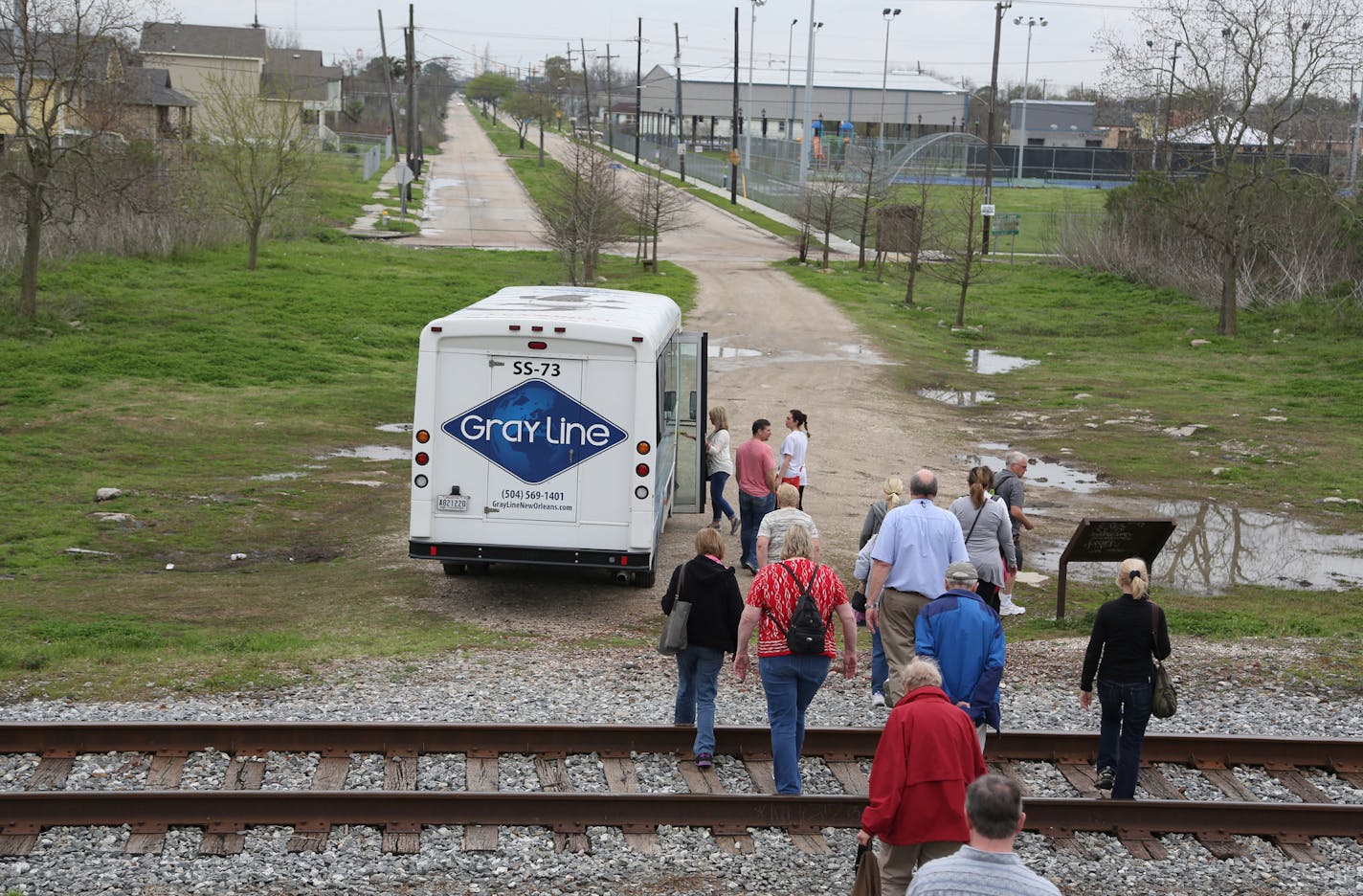 The disaster tour in the 9th ward.. ] (KYNDELL HARKNESS/STAR TRIBUNE) kyndell.harkness@startribune.com Travel story ten years later in New Orleans LA, Saturday, March 8, 2015.