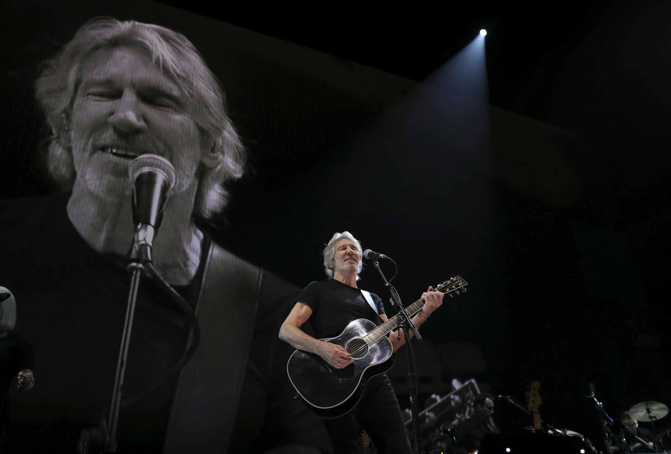 Roger Waters performing "Deja Vu" early in his set Wednesday night at Xcel Energy Center in St. Paul.
