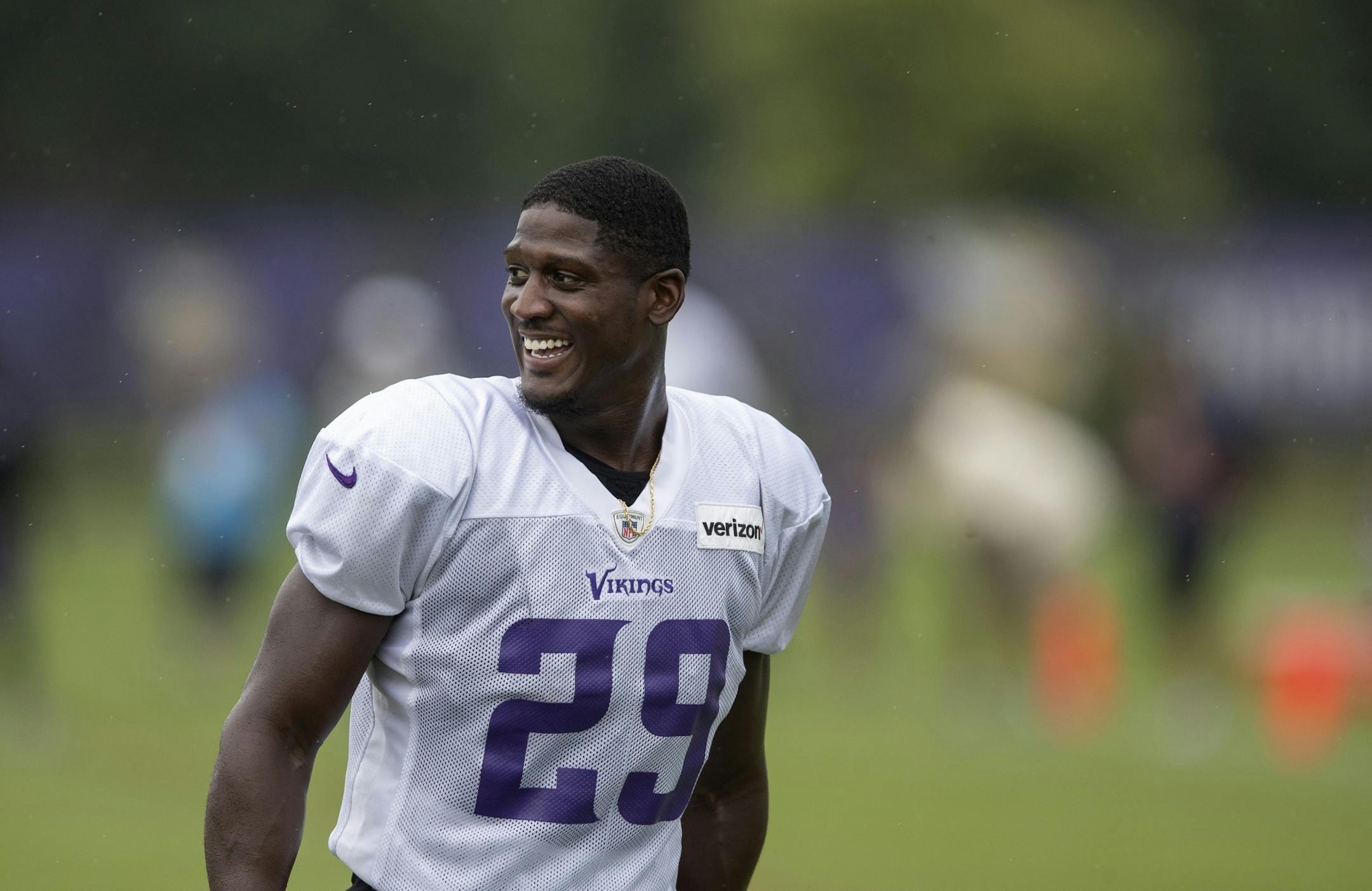 Minnesota Vikings cornerback Xavier Rhodes (29) at TCO Performance Center on Sunday July, 28 2019 in Eagan, MN.
