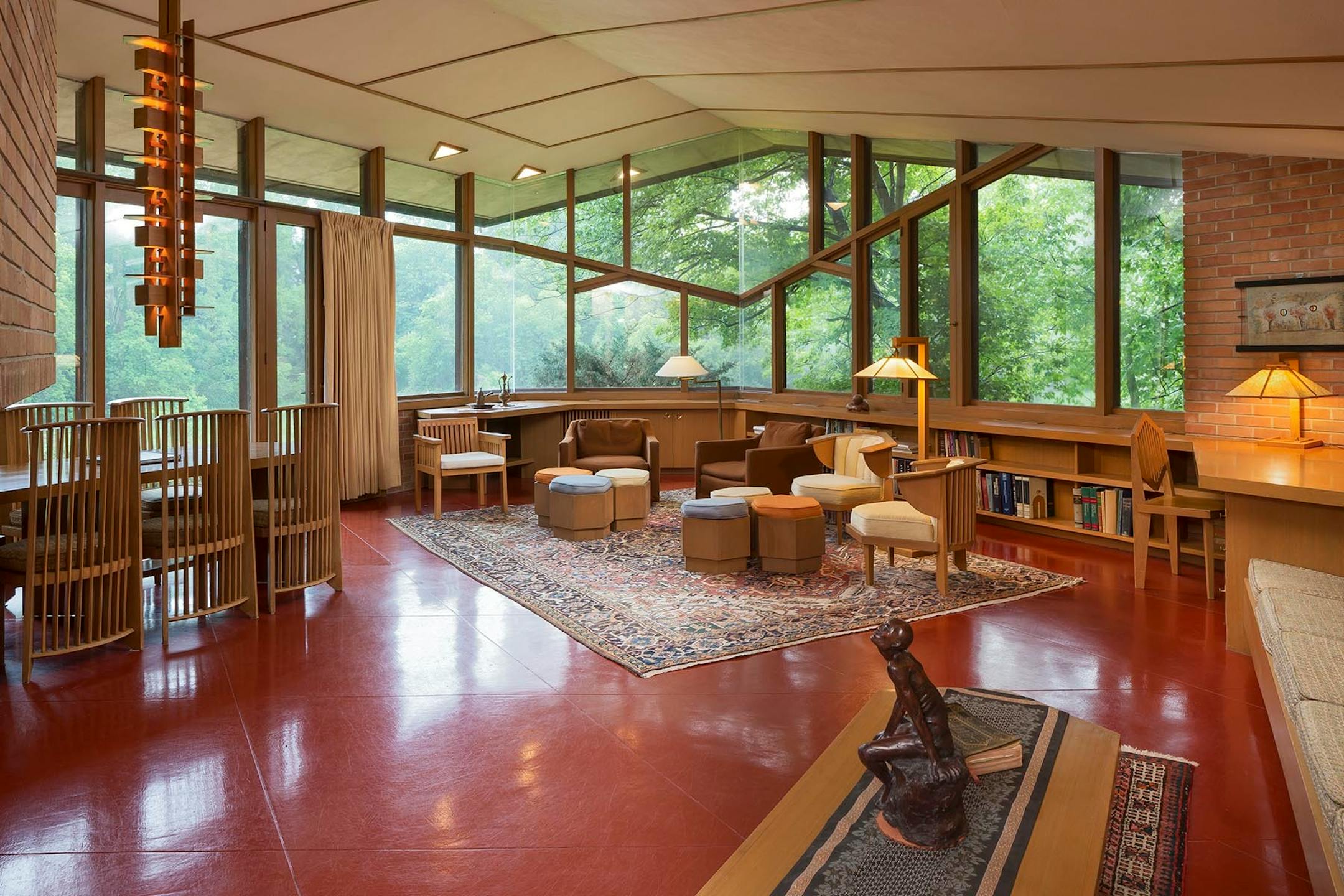 This rare Frank Lloyd Wright house in St. Louis Park – just one of a dozen Wright houses currently on the market nationwide - is on the market for $1.495 million.
Photos by LANDMARK courtesy of the Berg Larsen Group of Coldwell Banker Burnet
