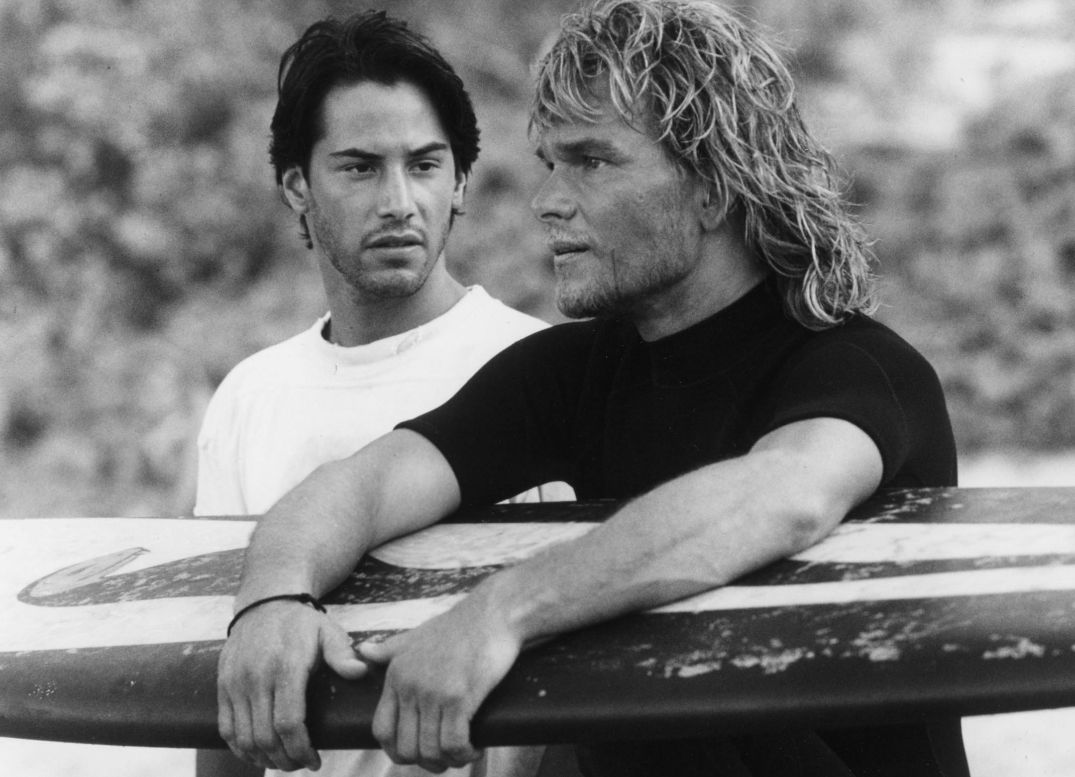 Keanu Reeves, left, and Patrick Swayze,right, star in the action-thriller "Point Break." credit: Richard Foreman, 20th Century Fox