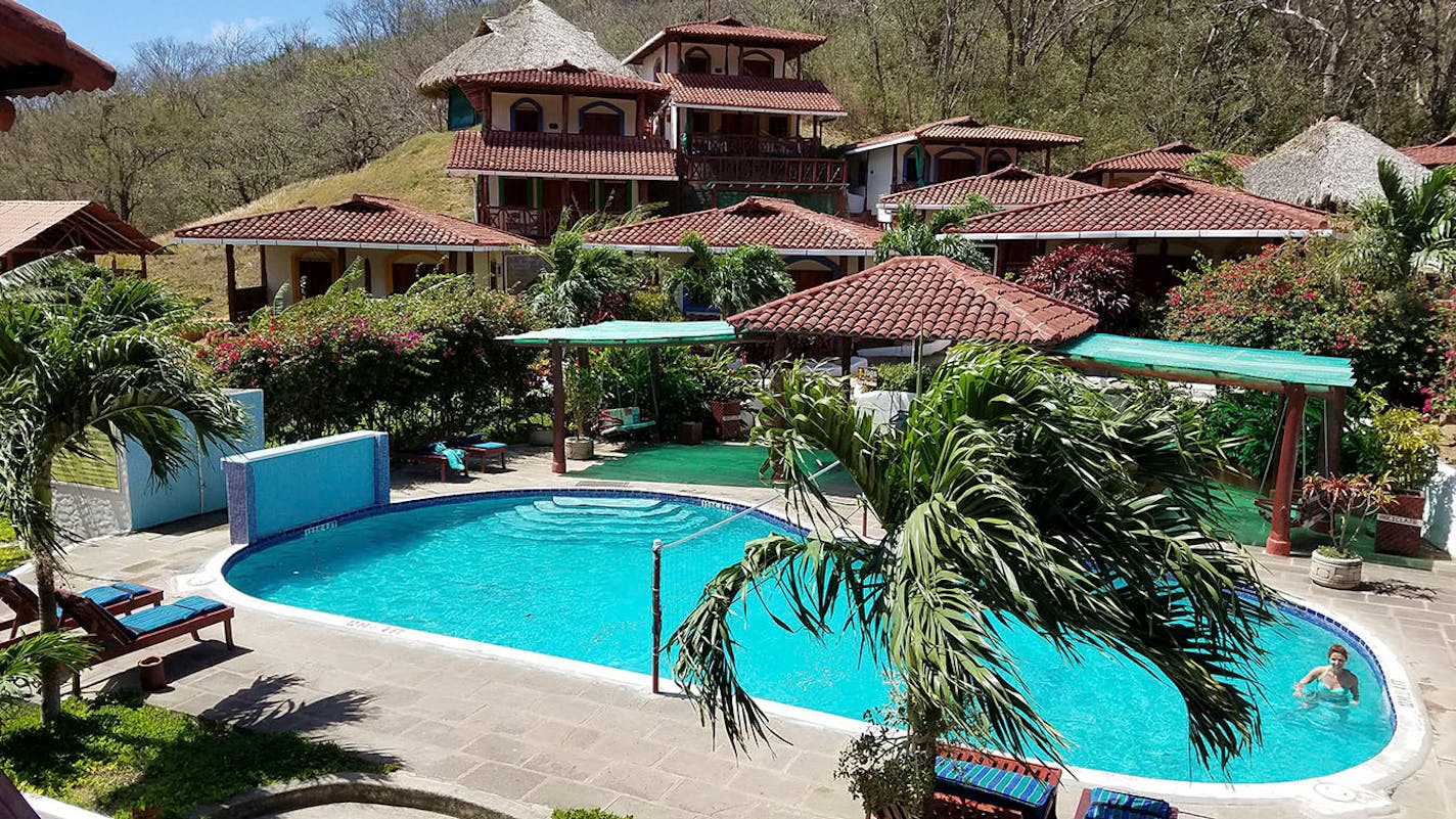 The budget Casa Madera Ecolodge near San Juan del Sur and Playa Maderas, Nicaragua, features private villas, a pool, a yoga pavilion and an open-air bar/restaurant.