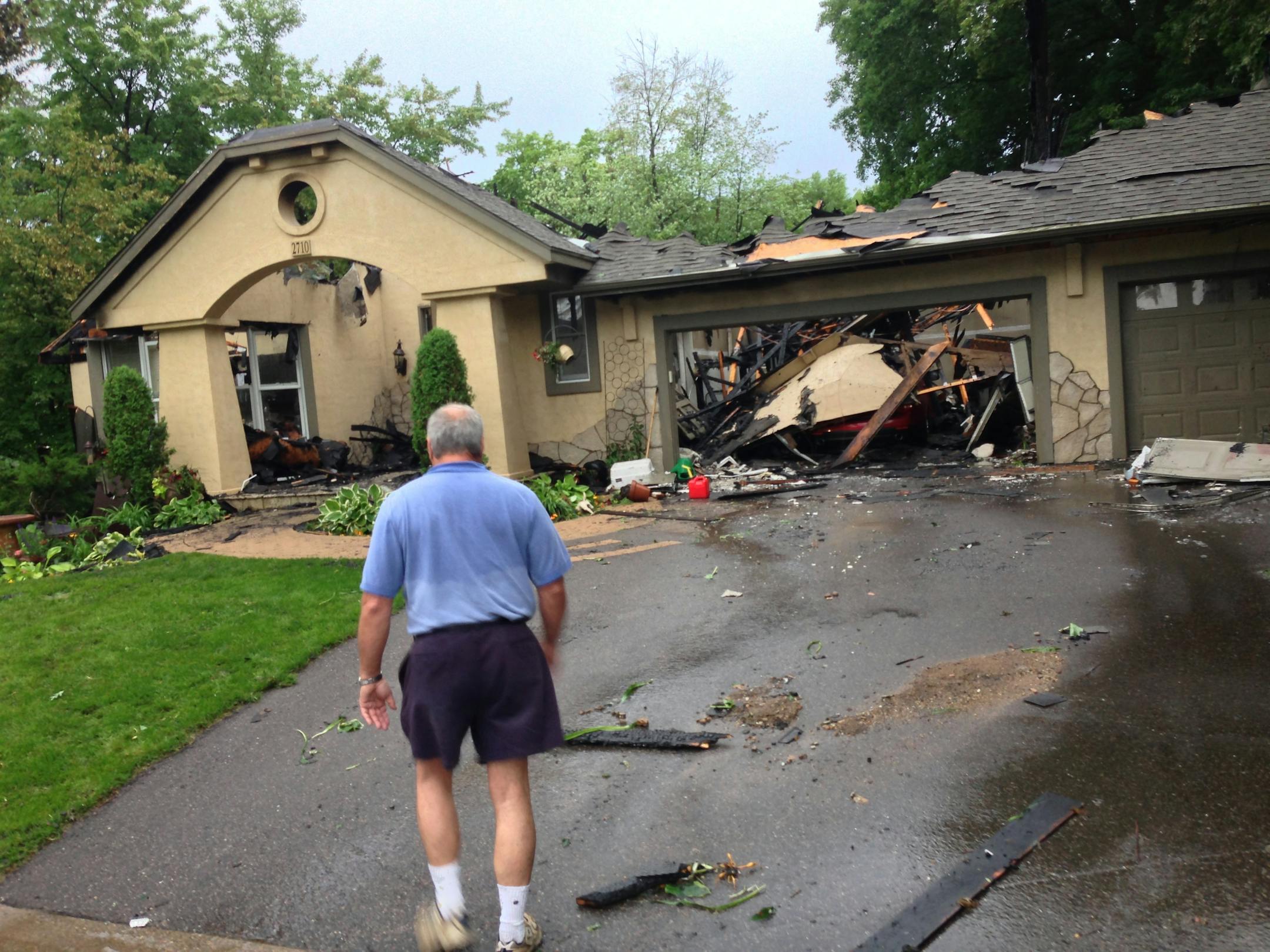 A lightning strike started a fire at a house on the 2700 block of Ashborne Road in Minnetonka Friday morning.