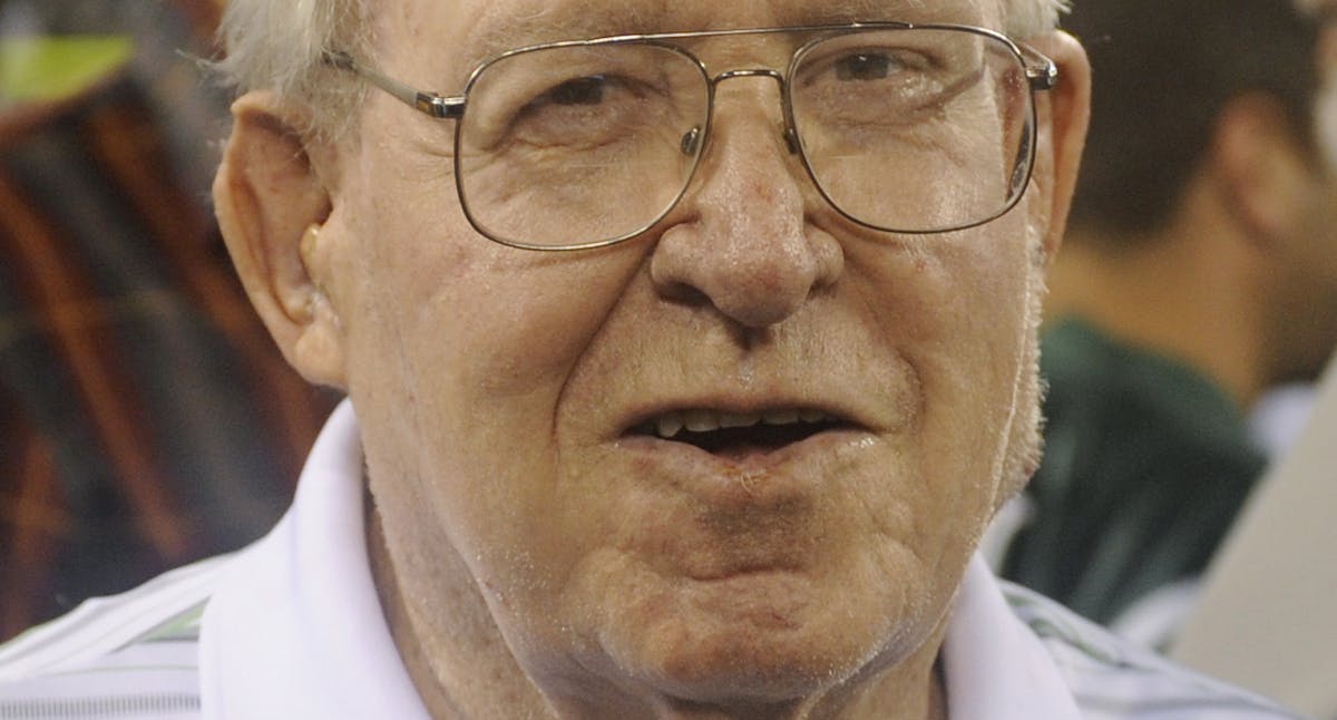 FILE - In this Sept. 11, 2011, file photo, Buddy Ryan looks on during warmups prior to an NFL football game between the New York Jets and Dallas Cowbo