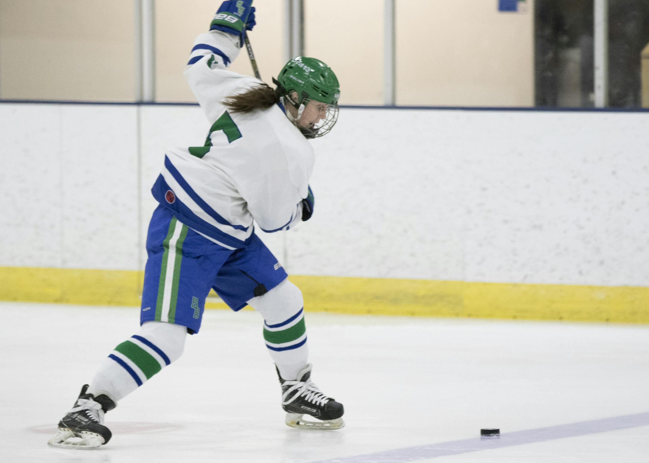 Blake defender Madeline Wethington of Blake starts the 2018-19 regular season atop the shortlist of Ms. Hockey favorites. Photo by Jeff Lawler, SportsEngine