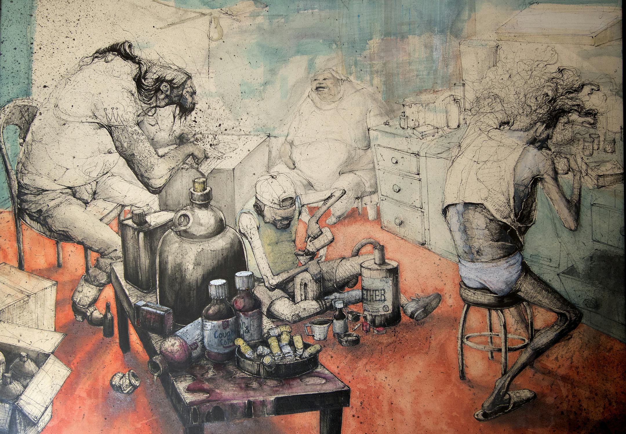 Artwork by Daniel Levy the late son of Adam Levy. ] - November 17, 2015, Minneapolis, MN, Some of the promotional appearances Honeydogs front man Adam Levy has done for his new album has been a Yale psychiatry seminar and the Twin Cities Jewish Mental Health Conference. The record, "Naubinway," reflects on the loss of his son to mental illness and suicide.