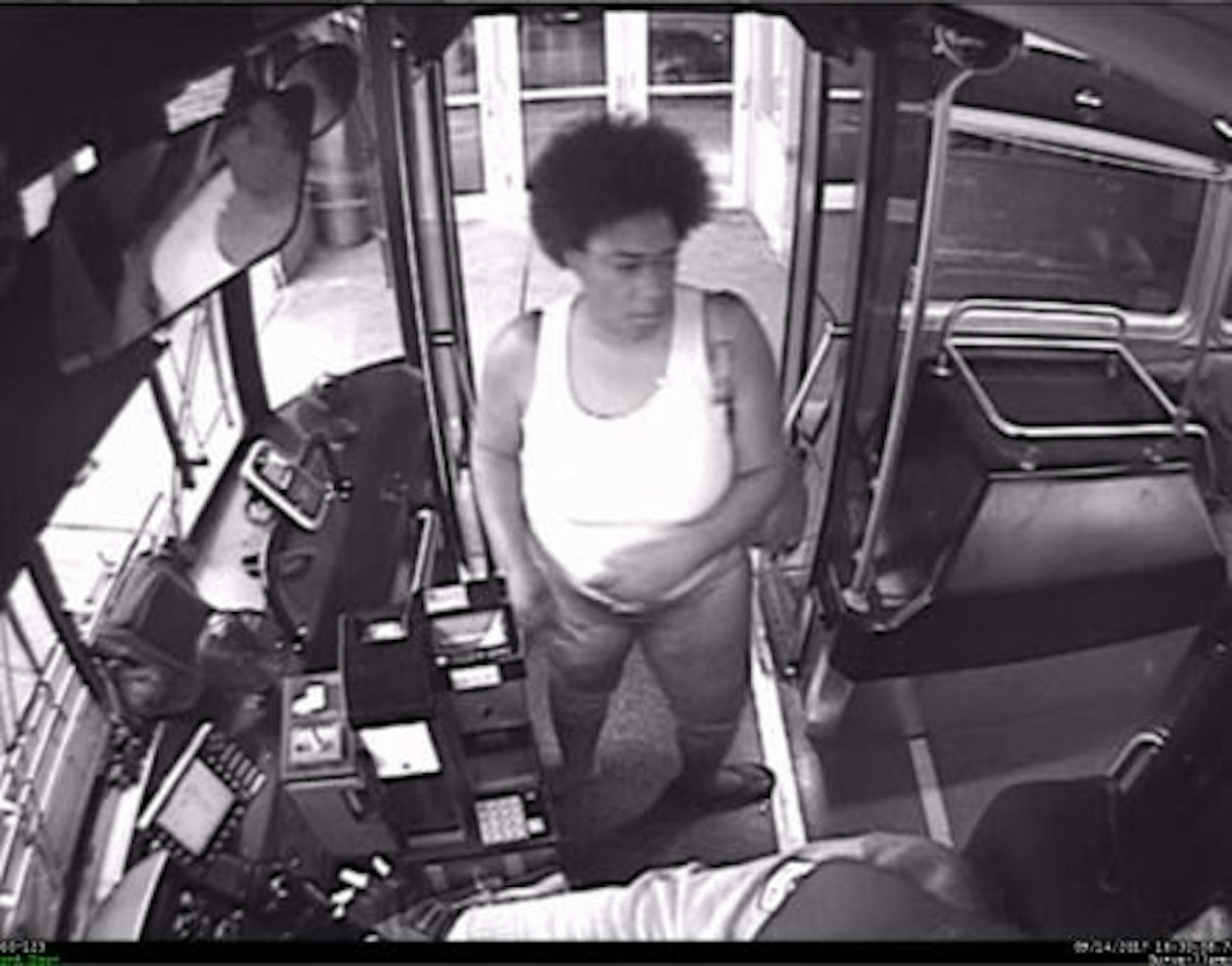 A suspect in a Hopkins burglary is seen in a photo from a Metro Transit bus camera.