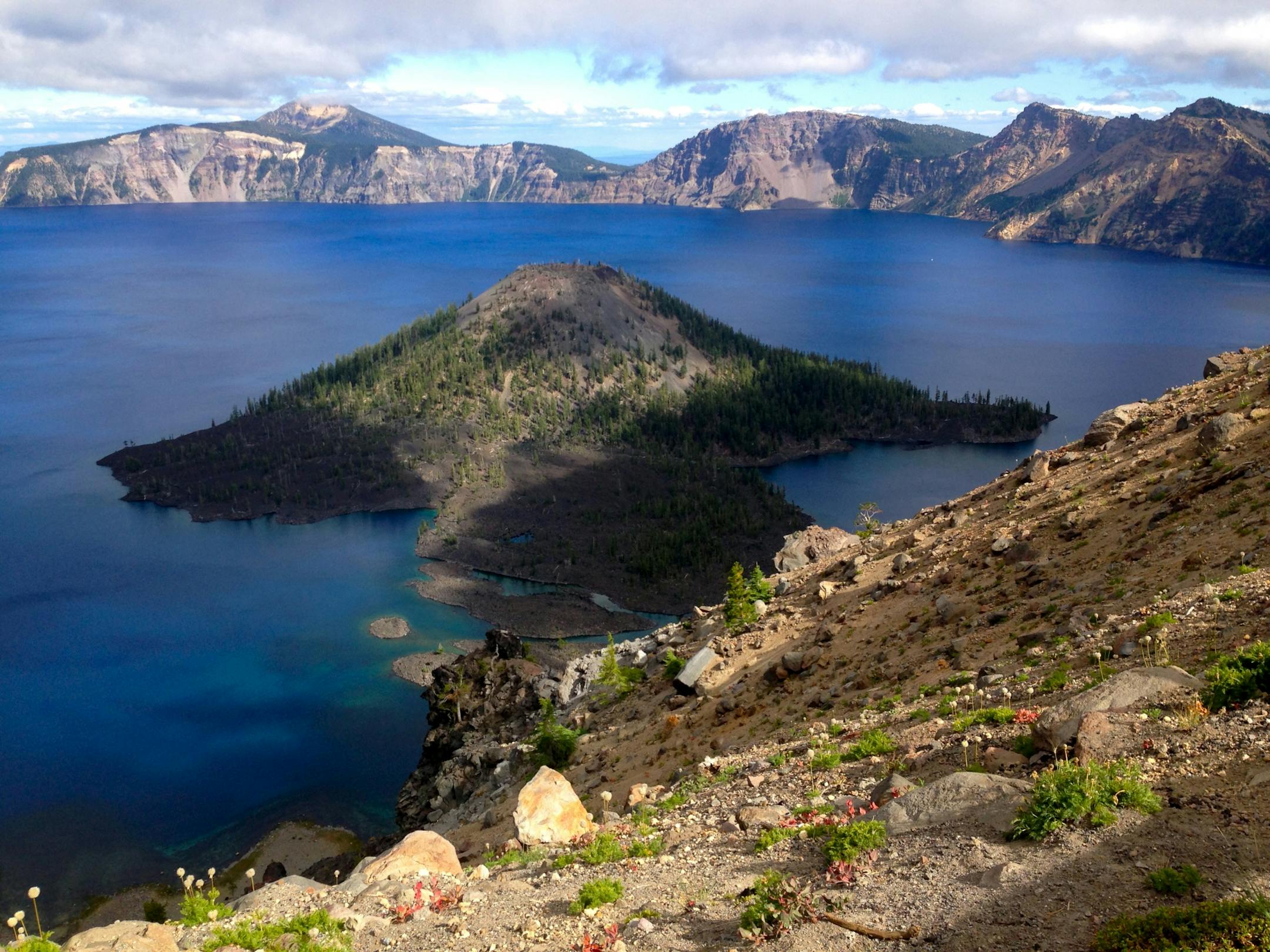 A collapsed volcano created Crater Lake, which ranks as the deepest in America with some of the planet�s purest water.