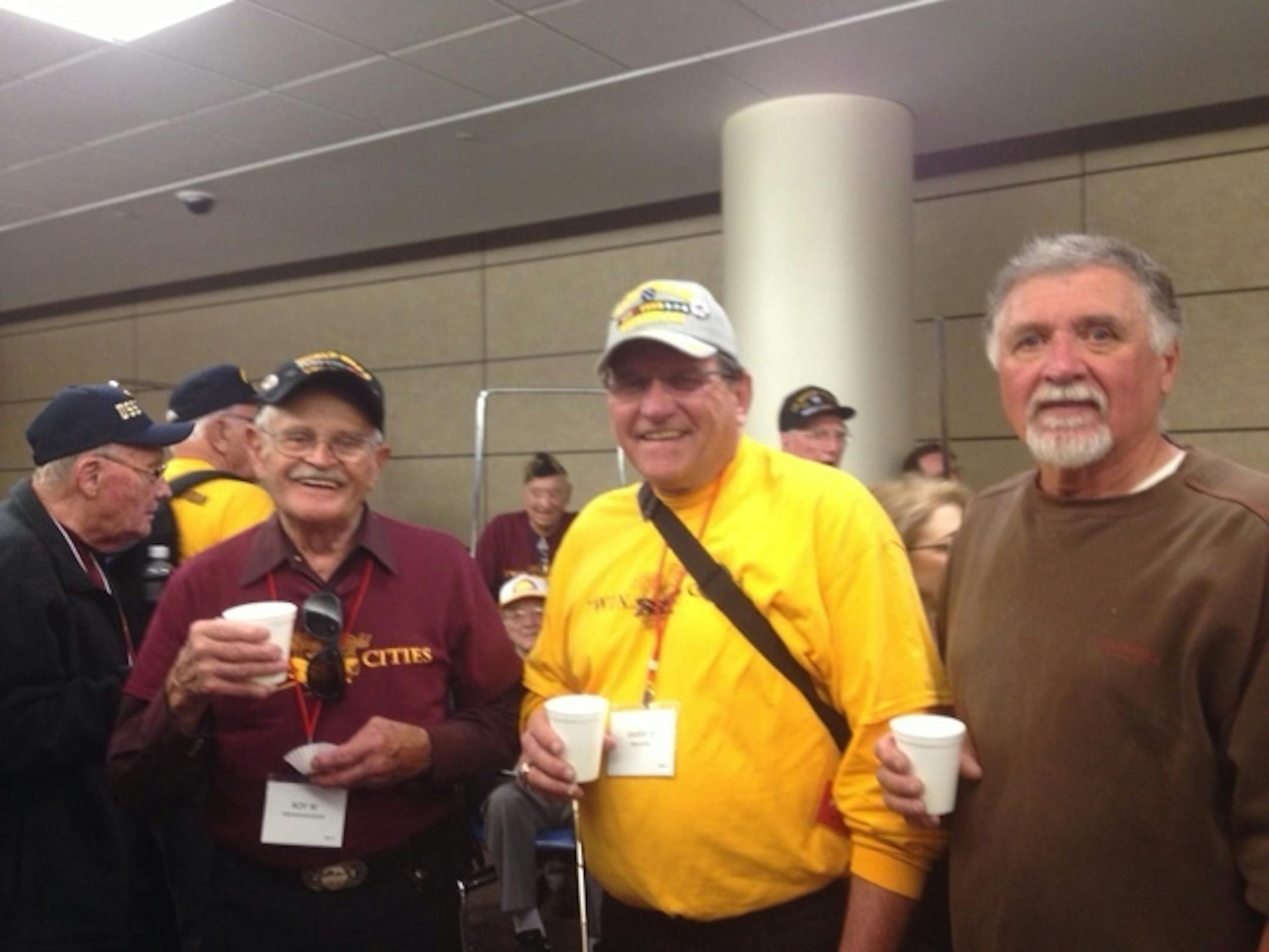 Roy W. Kromschroeder, 92, is at left.