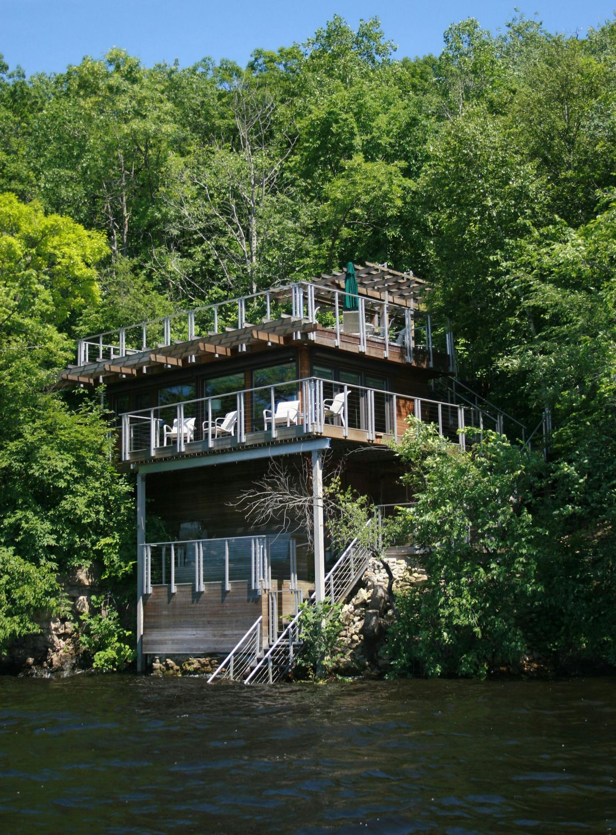 Boathouse of St. Croix River home on Waterfront Home Tour