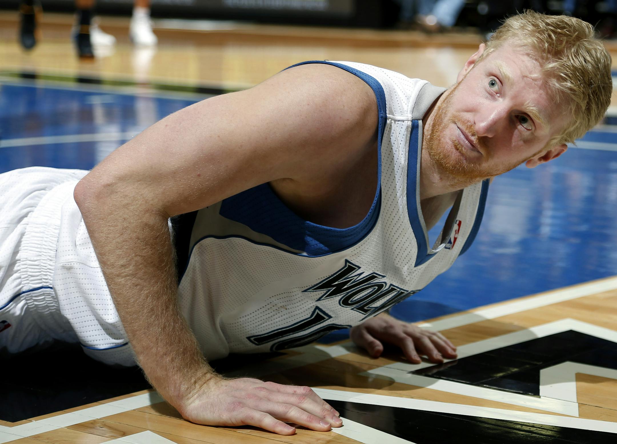 Chase Budinger (10) of the Minnesota Timberwolves last April.