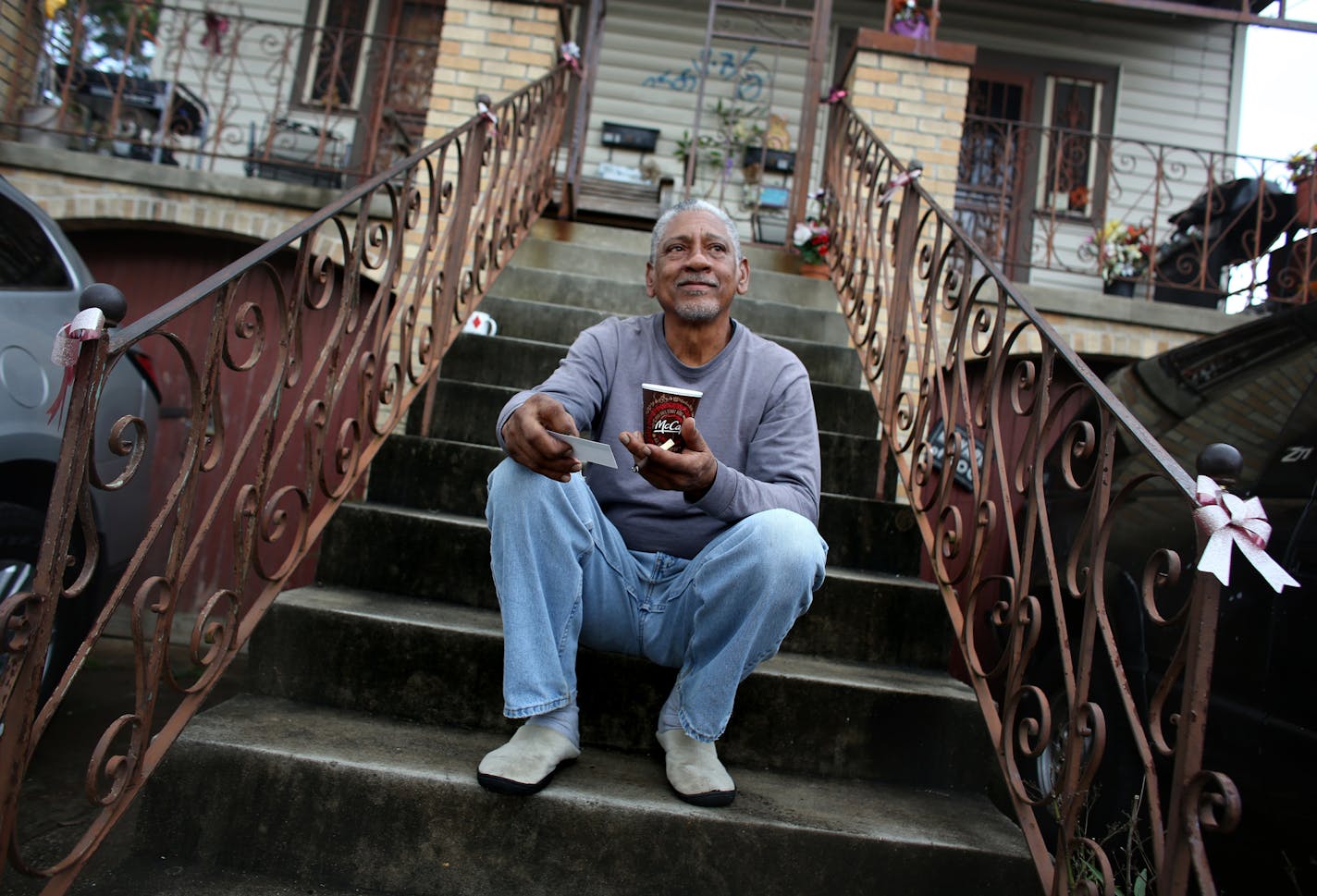 Murphy Warr, 61, still tries to make a home among disheveled buildings and empty lots in the Seventh Ward, away from the usual tourist stops. During Katrina, he had water up to his porch.