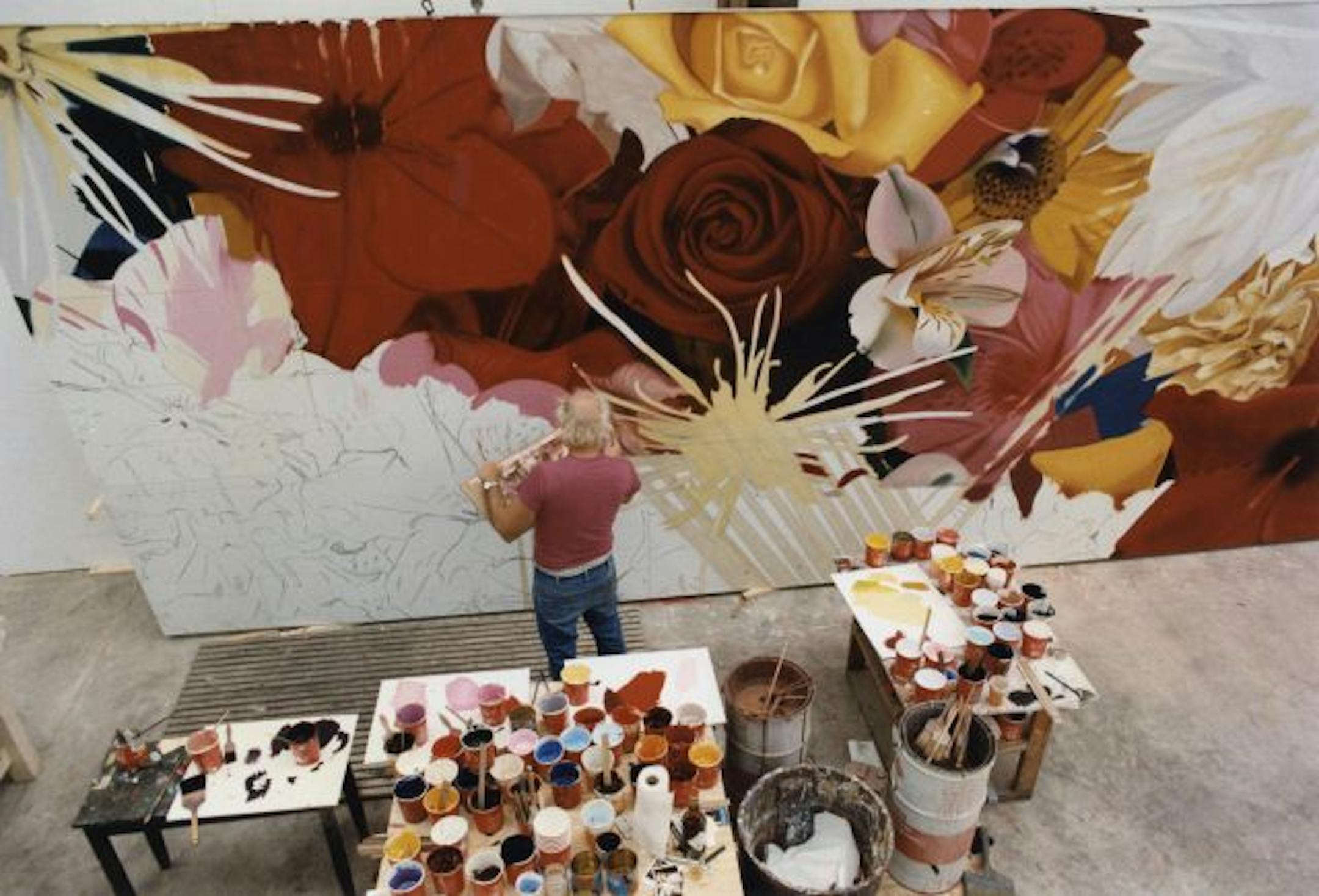 James Rosenquist at work.