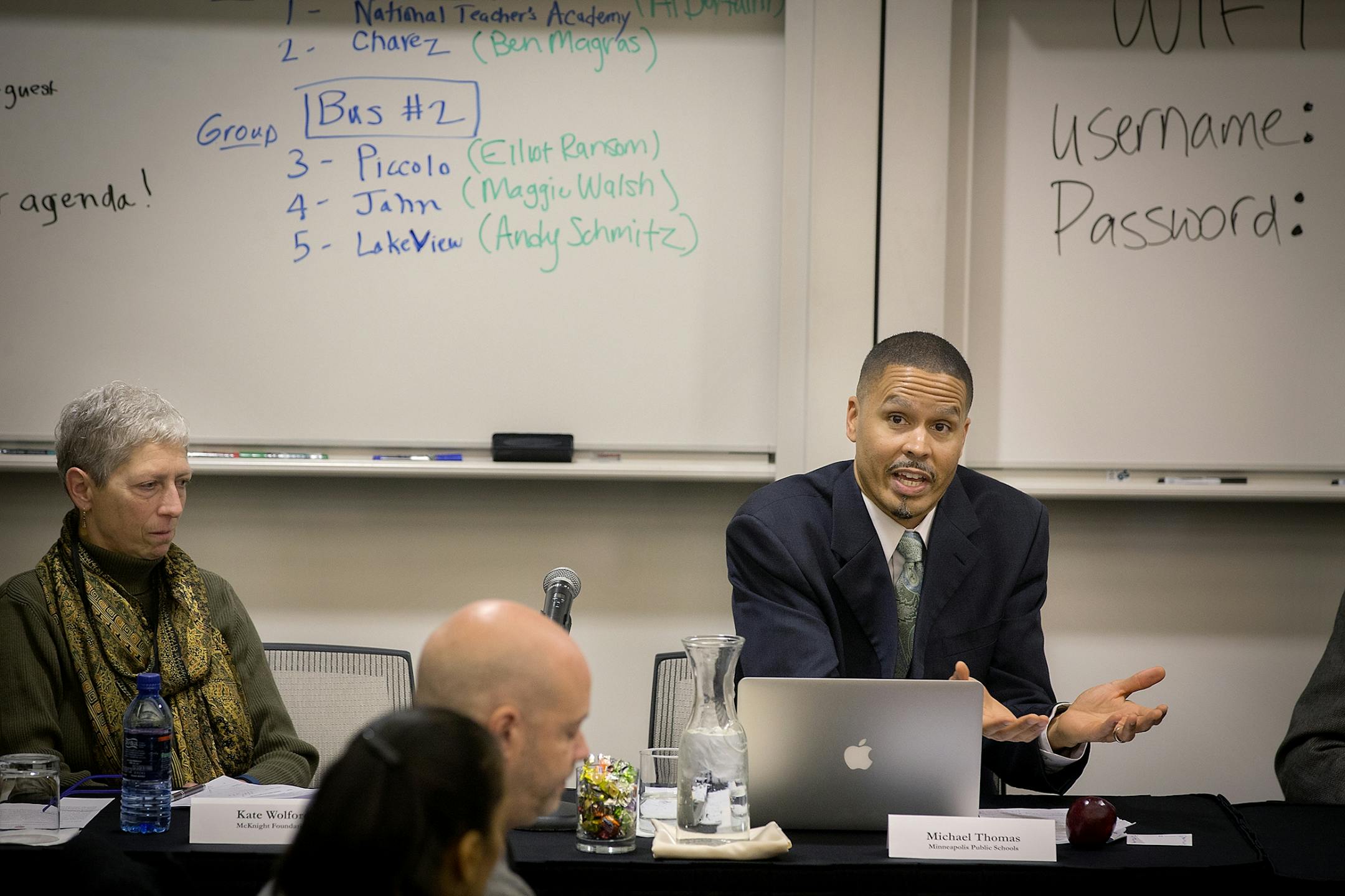 Michael Thomas with MPS spoke as part of a panel who were in Chicago to visit Chicago Public Schools to examine how the nation's third-largest school district is infusing social-emotional learning in its classrooms, Monday, March 20, 2017 in Chicago, IL.