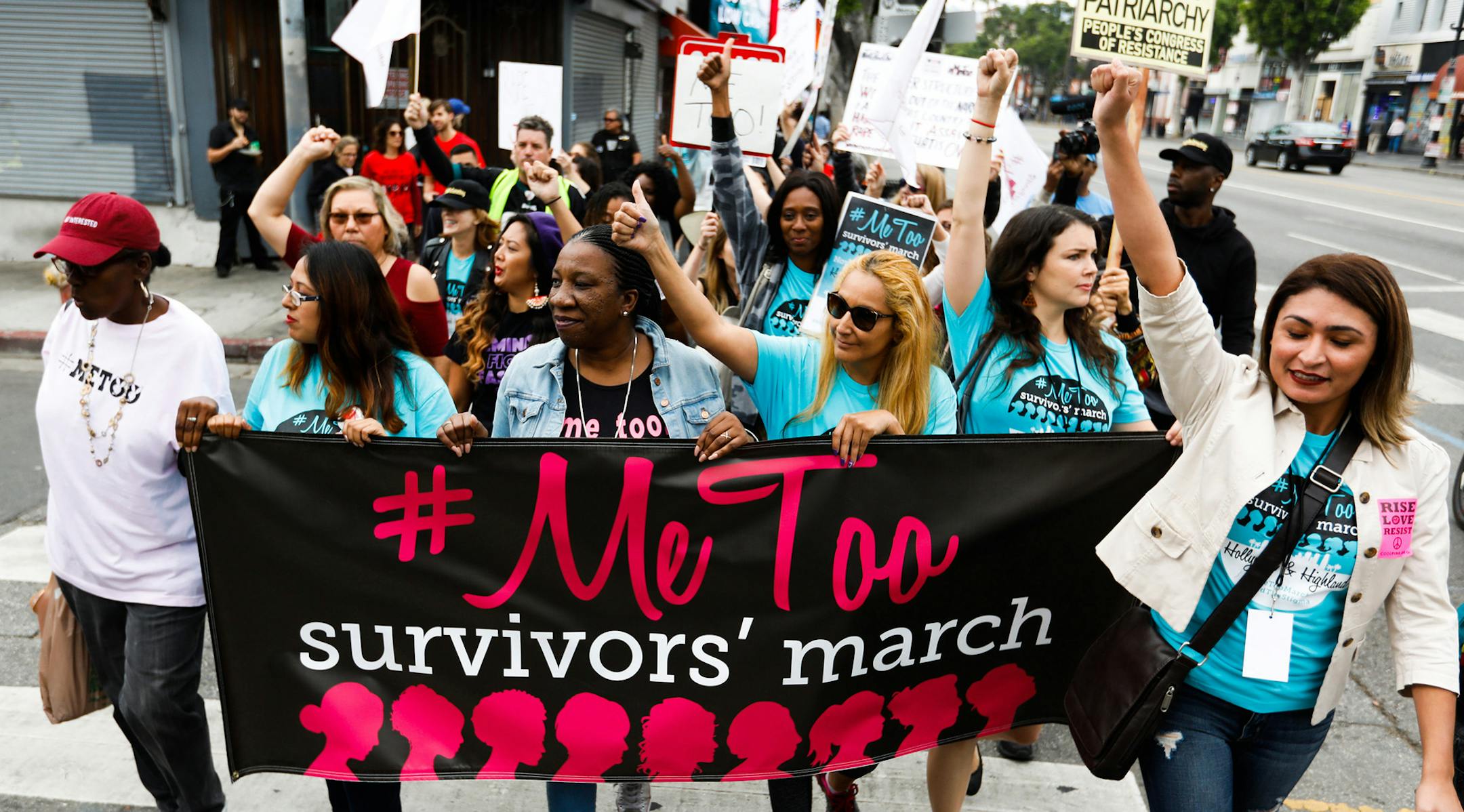 Sexual assault survivors along with their supporters at the #MeToo Survivors March against sexual abuse Sunday, Nov. 12, 2017 in Los Angeles, Calif. As a reckoning over sexual harassment sweeps the country, leaders in business, academia and other walks of life are pushing to sustain the momentum and ensure a positive, lasting cultural change without it getting derailed by politics, social media frenzies and outsize responses to infractions many deem small. (Gary Coronado/Los Angeles Times/TNS)