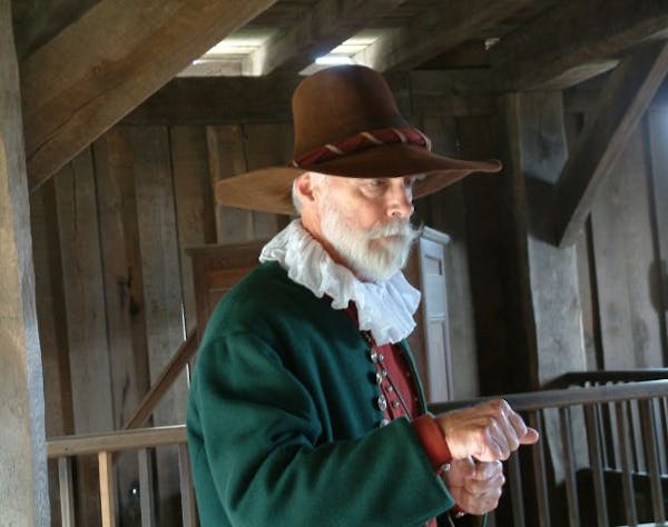 Each cast member at Plimoth Plantation represents a real person, including William Brewster, the colony's religious leader.