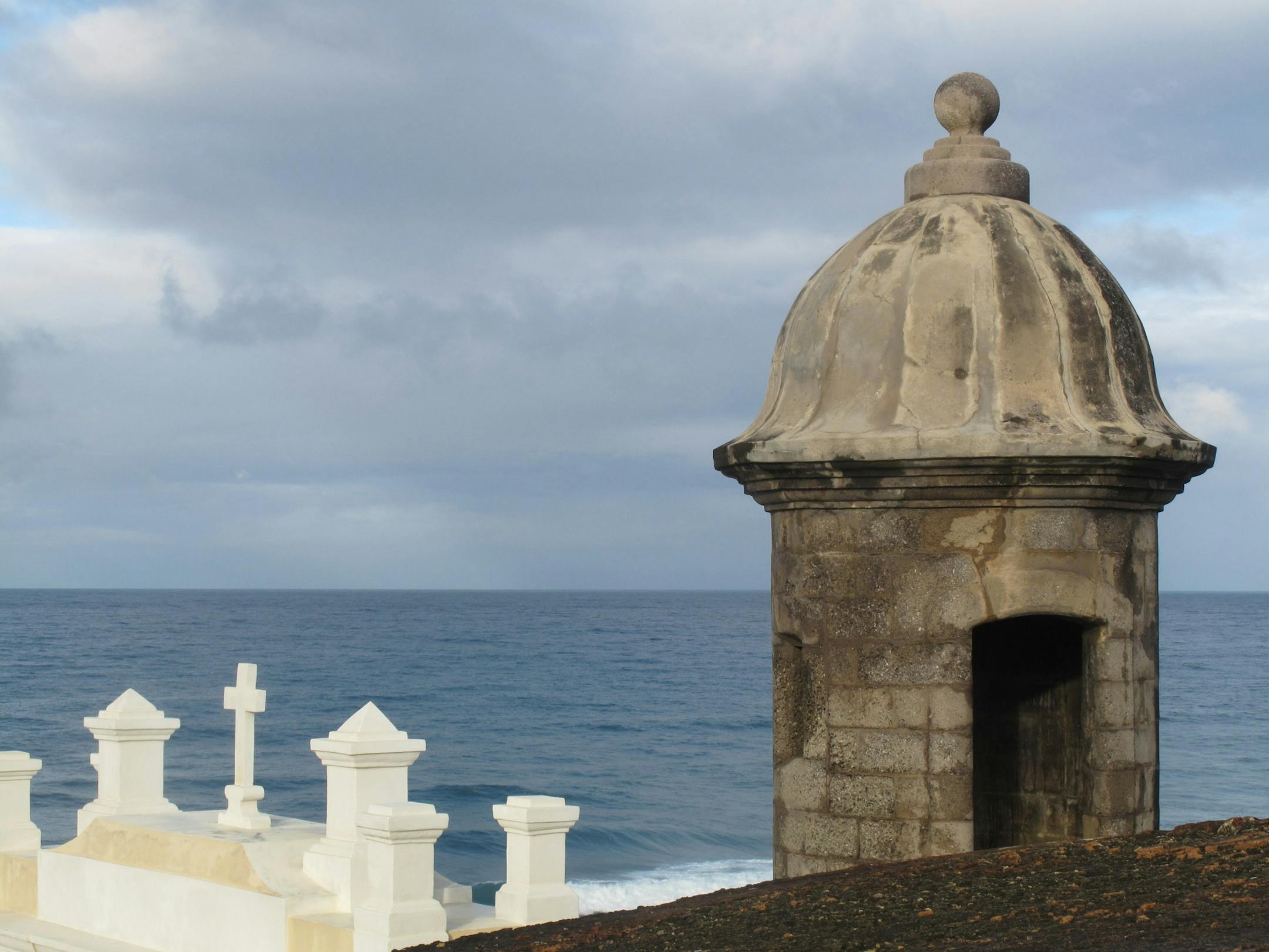 A garitas, or sentry tower, at El Morro is a symbol of San Juan.