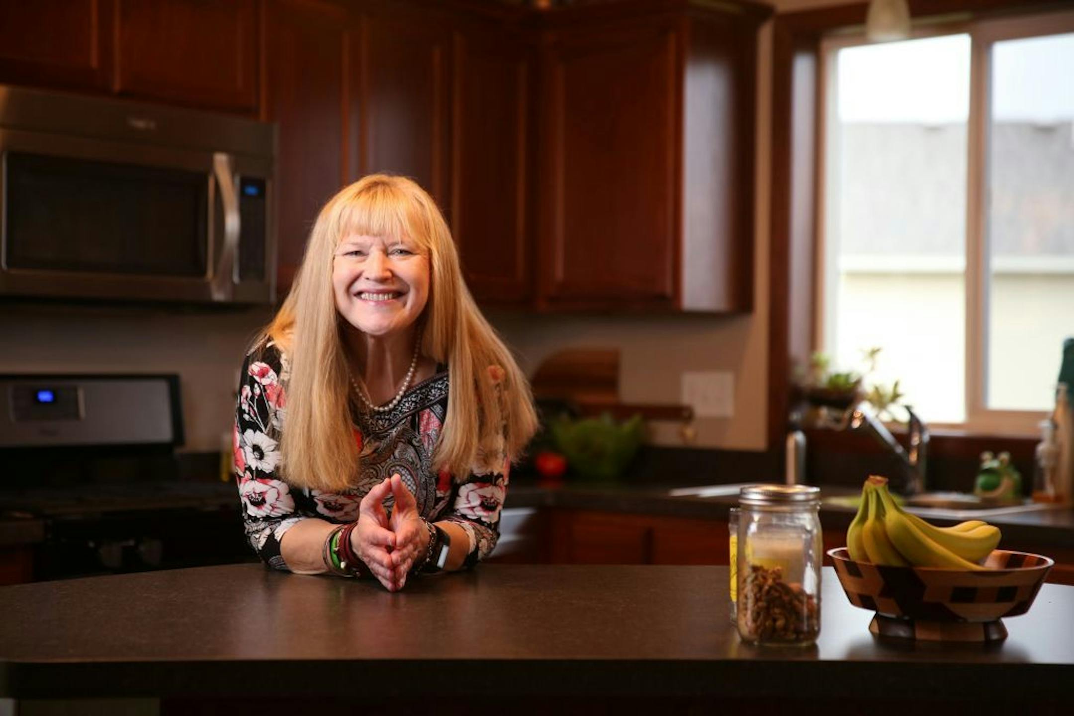 Mary Johnston, photographed inside her son's home in Brooklyn Park on Monday, November 16, 2015, said Thanksgiving has changed for her since she had gastric bypass surgery. It's less about food and more about togetherness.