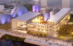 A rendering provided by the city shows the proposed Upper Harbor Terminal riverfront redevelopment in north Minneapolis. The plan could face a Feb. 1 