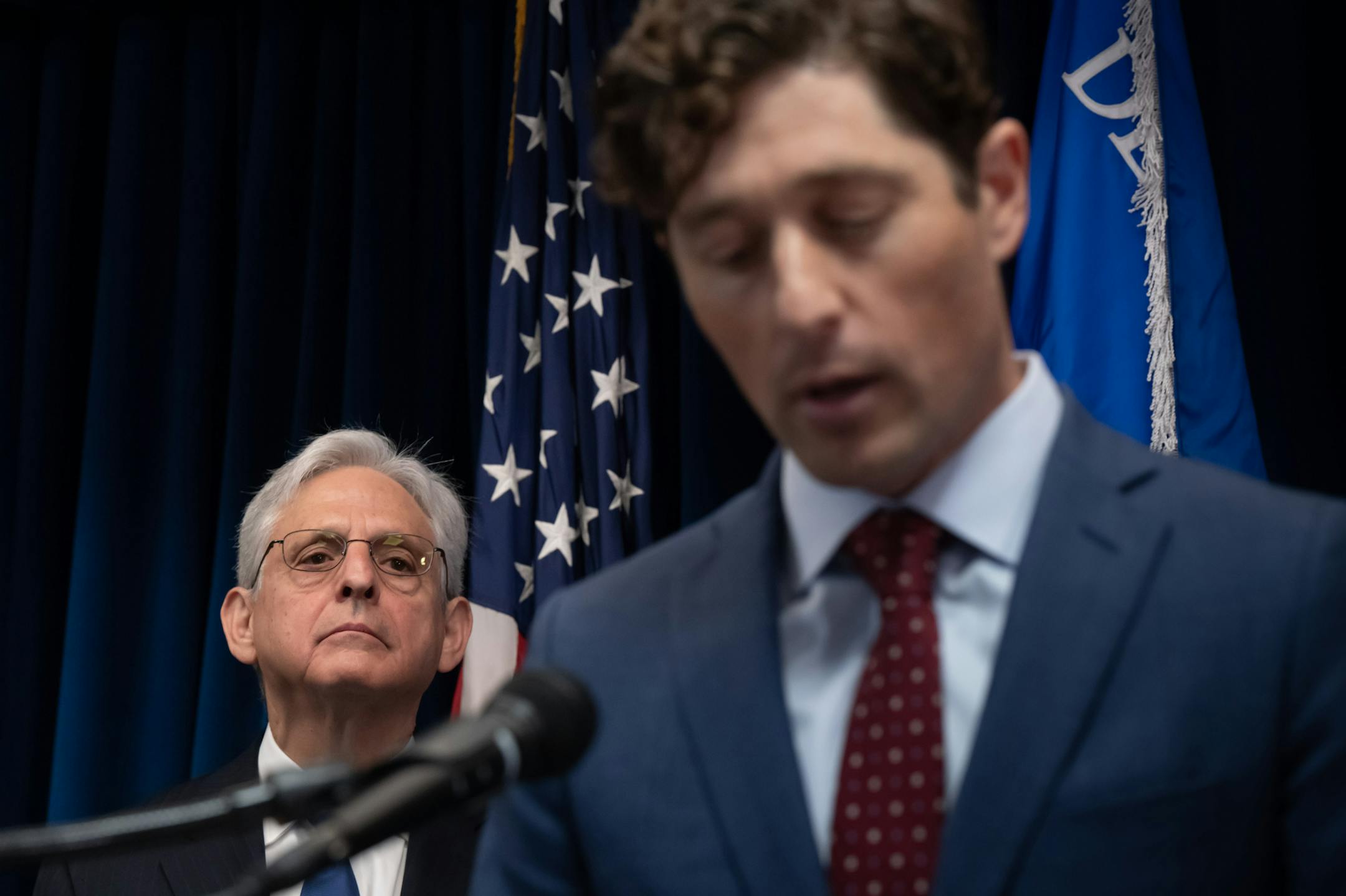 U.S. Attorney General Merrick Garland listened as Minneapolis Mayor Jacob Frey spoke about how Minneapolis will comply with the DOJ investigation Friday, June 16, 2023 Minneapolis, Minn. Attorney General Merrick B. Garland, Associate Attorney General Vanita Gupta, Assistant Attorney General Kristen Clarke, First Assistant U.S. Attorney Ann Bildtsen for the District of Minnesota, Minneapolis Mayor Jacob Frey, and Minneapolis Police Chief Brian O'Hara will hold a press conference tomorrow on a civil rights matter.