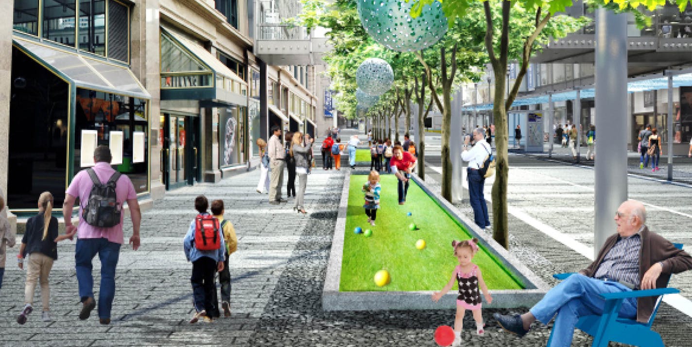 Nicollet Mall redesign project. Art Walk Design by James Corner Field Operations ORG XMIT: MIN1503261110434328