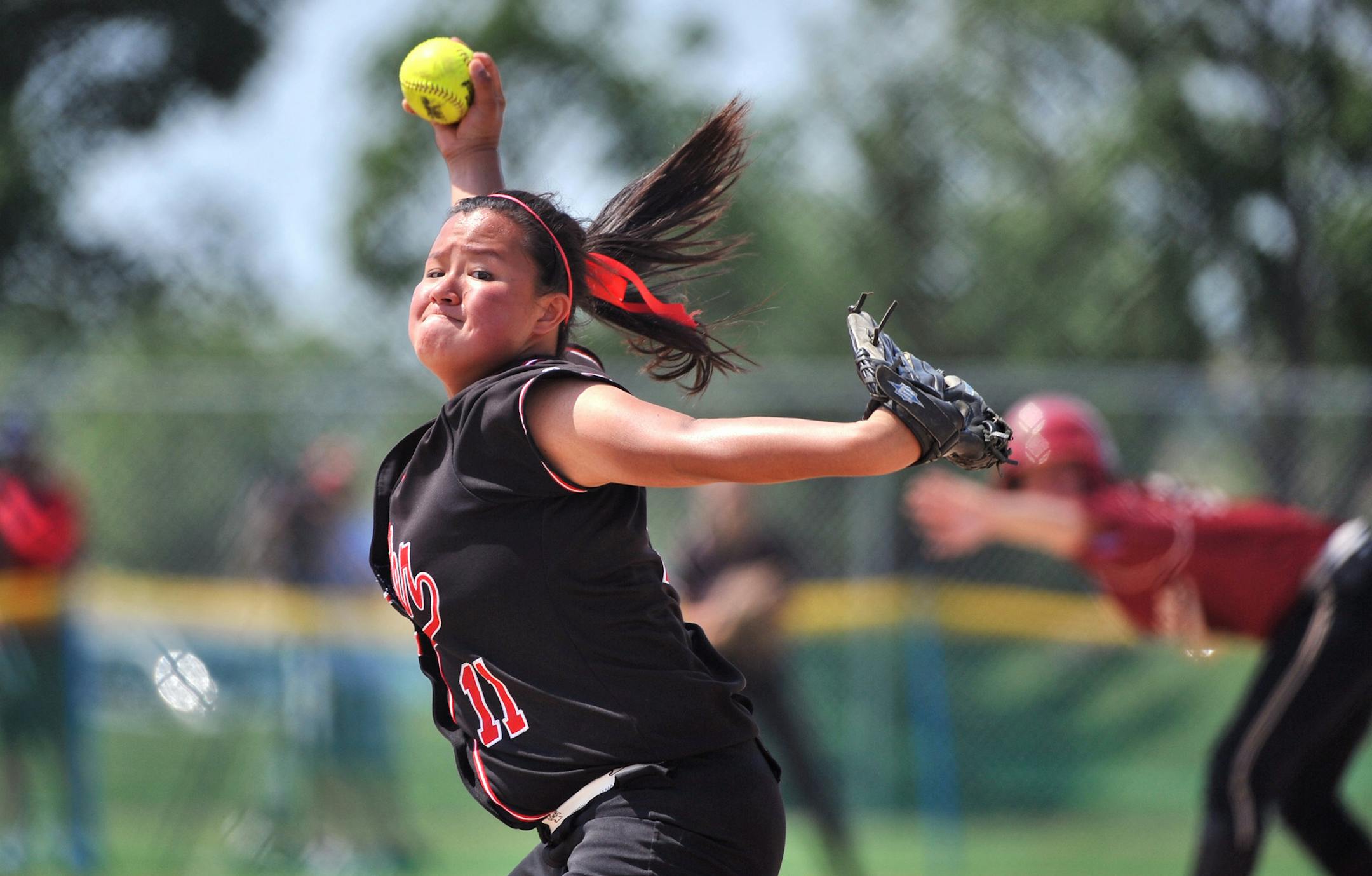 Stillwater’s Hannah Heacox during last year's Class 3A softball tournament. The Ponies won and will be back to defend their title.