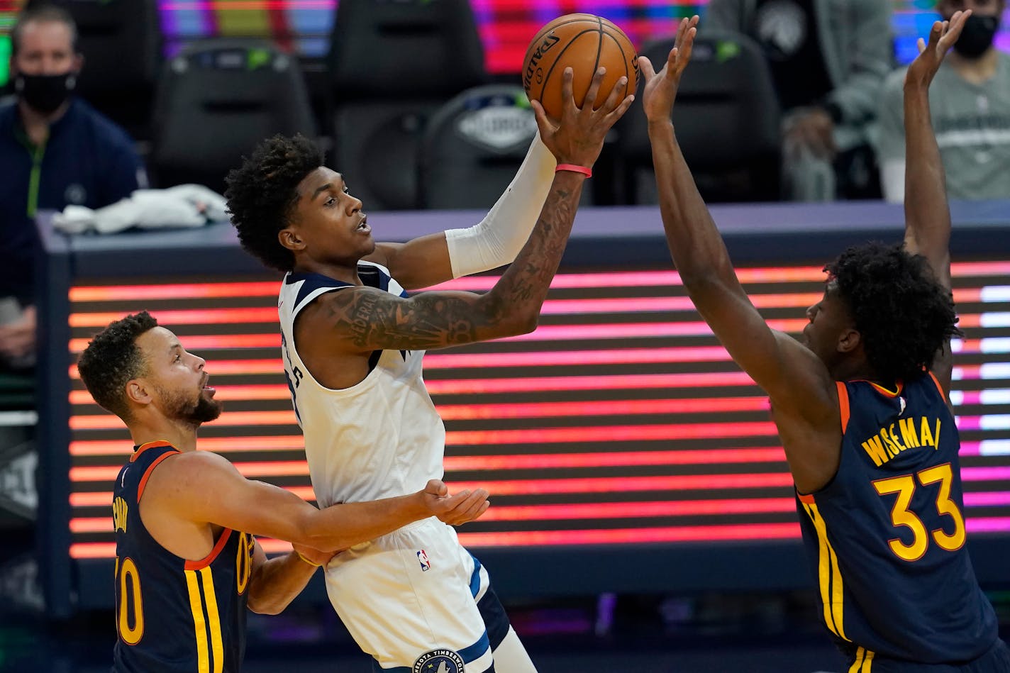 Timberwolves forward Jaden McDaniels was on the bench to start the season but is among the players who have emerged while the Wolves have dealt with multiple injuries and players out because of COVID protocols.