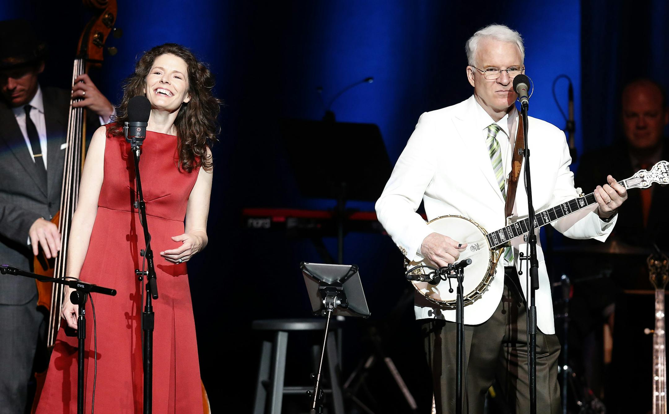 Edie Brickell and Steve Martin performed with The Steep Canyon Rangers at the State Theatre in Minneapolis on Monday night. ] CARLOS GONZALEZ cgonzalez@startribune.com July 22, 2013, Minneapolis, Minn, State Theatre , unlikely duo of Steve Martin & Edie Brickell