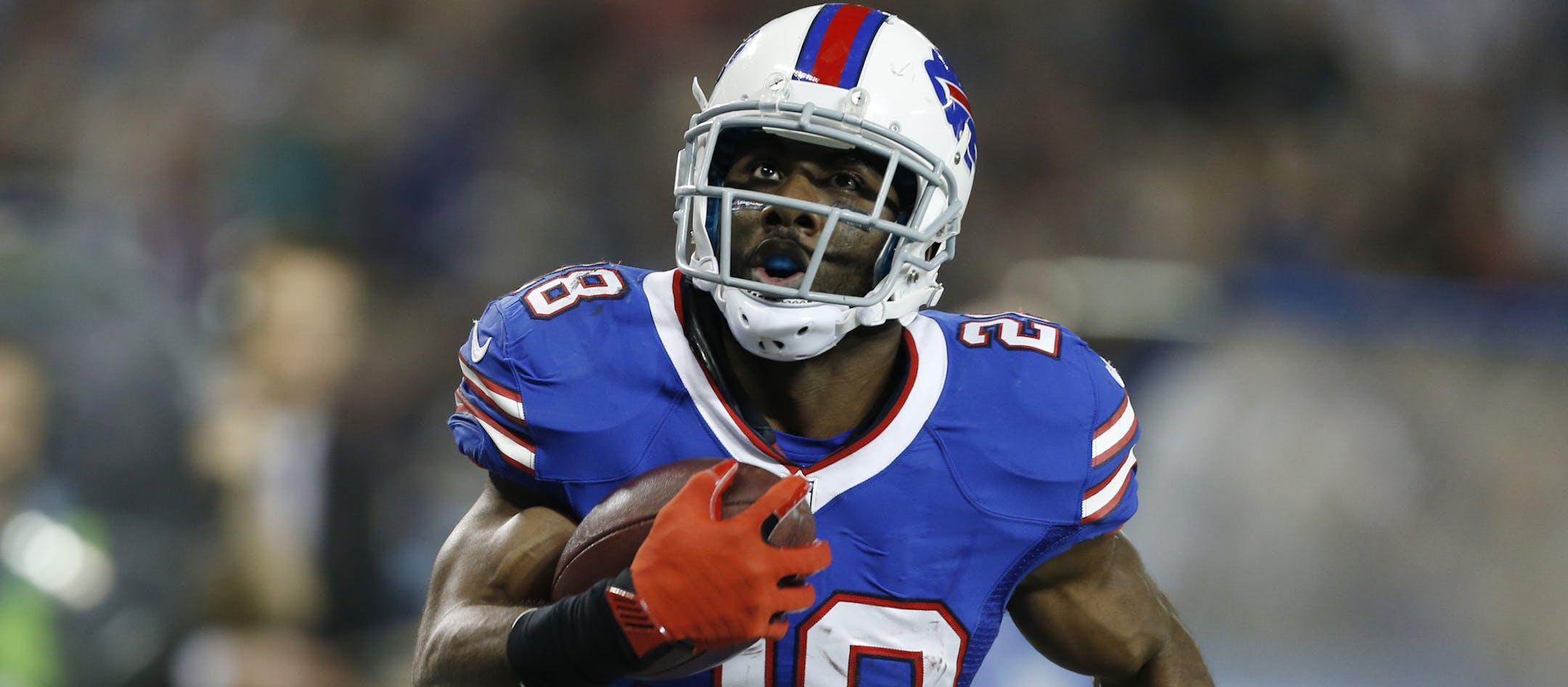Buffalo Bills running back C.J. Spiller (28) runs for a touchdown against the Atlanta Falcons during the second half of an NFL football game on Sunday, Dec. 1, 2013, in Toronto. (AP Photo/Gary Wiepert)