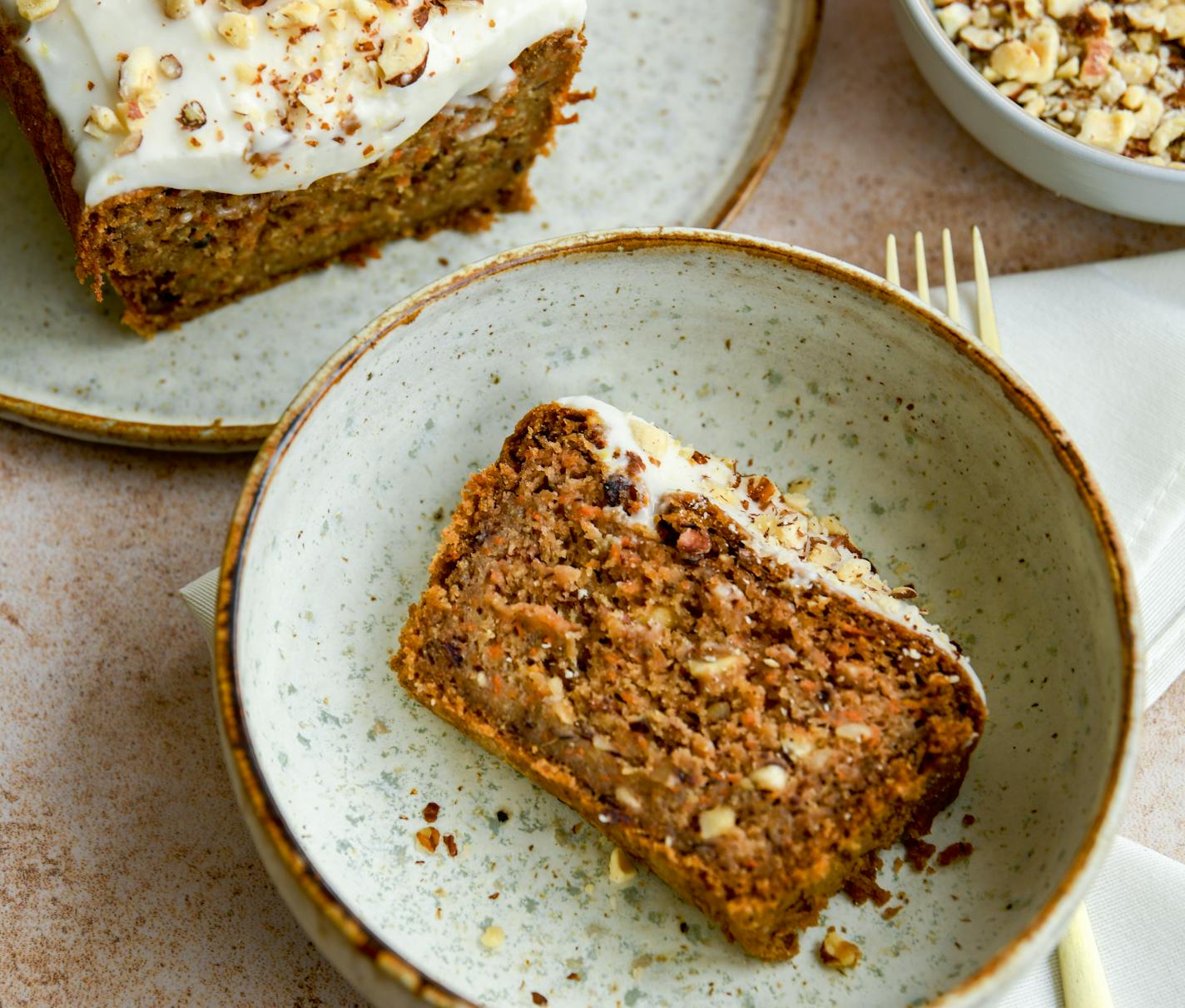 Carrot Cardamom Cake with Lemon Cream Cheese Frosting from "Best of Vegan" by Kim-Julie Hansen (Harper Design, 2022). Provided