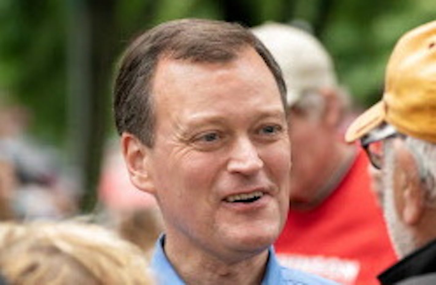 Jeff Johnson, Republican candidate for governor talked with fairgoers at his booth at the Minnesota State Fair. ] GLEN STUBBE &#xef; glen.stubbe@startribune.com Tuesday, August 28, 2018 Jeff Johnson, Republican candidate for governor at the Minnesota State Fair.