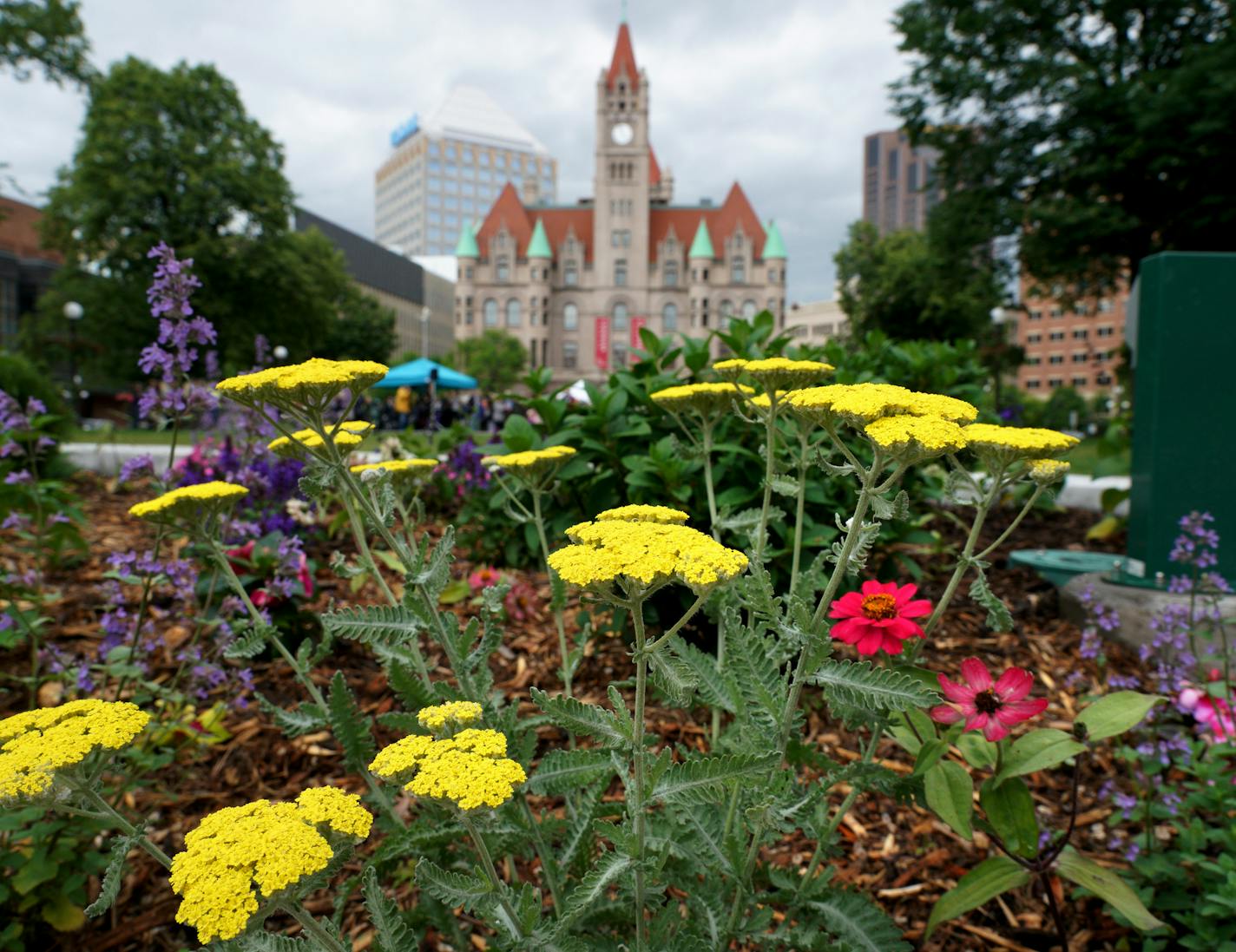 A remade version of St. Paul's historic Rice Park was unveiled at a ceremony Tuesday afternoon. The new park modifications include a more open design with entry corners with seat walls, raised garden beds by the St. Paul Garden Club and a central space for events and gatherings. ]
brian.peterson@startribune.com
St. Paul, MN Tuesday, June 11, 2019