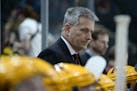 Minnesota Golden Gophers head coach Don Lucia looked on during the second period Friday. ] (AARON LAVINSKY/STAR TRIBUNE) aaron.lavinsky@startribune.co