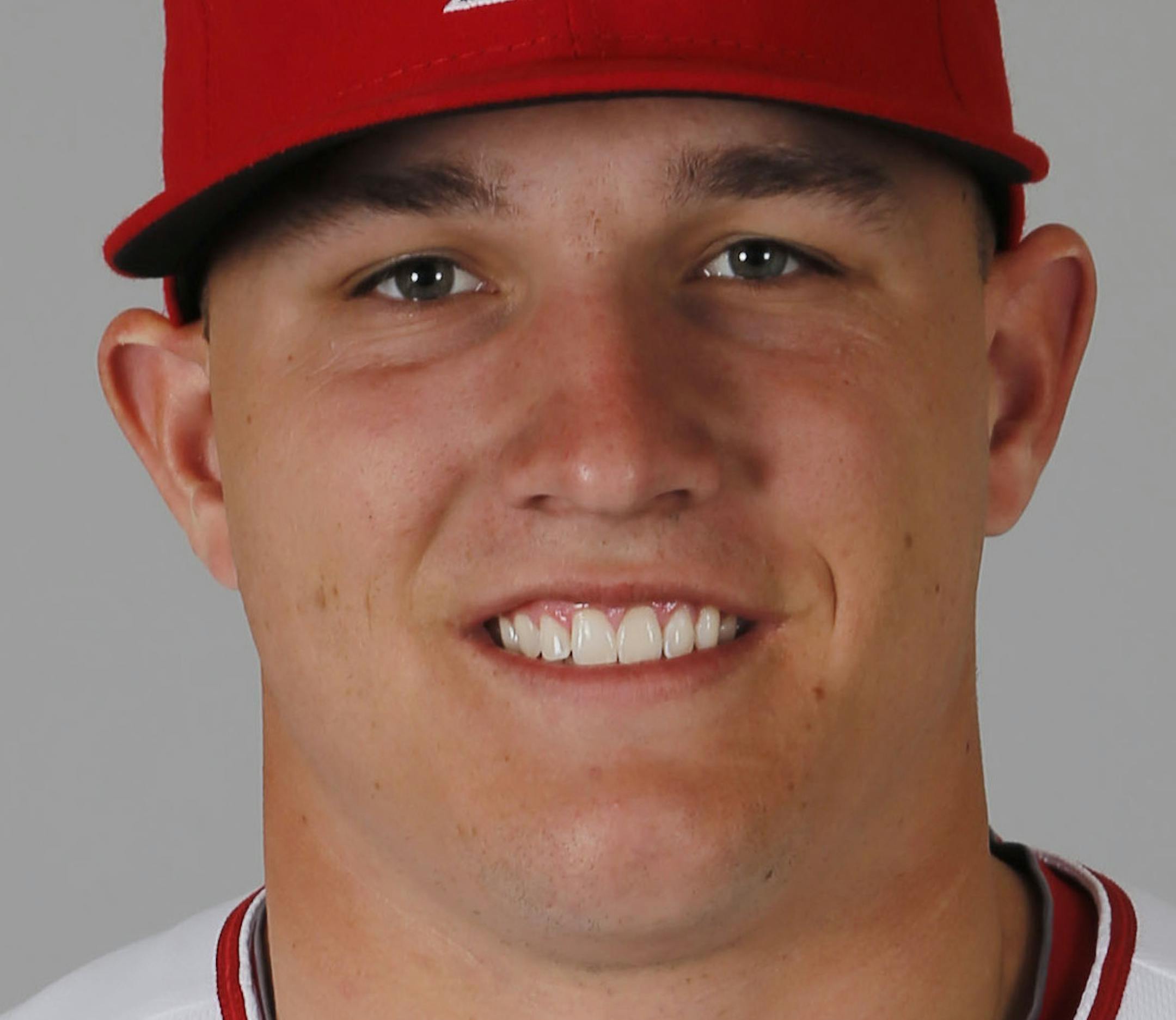 This is a 2014 photo of Mike Trout of the Los Angeles Angels baseball team. This image reflects the Angels active roster as of, Wednesday, Feb. 26, 2014, when this photo was taken in Tempe, Ariz. (AP Photo/Matt York) ORG XMIT: OTKMY232